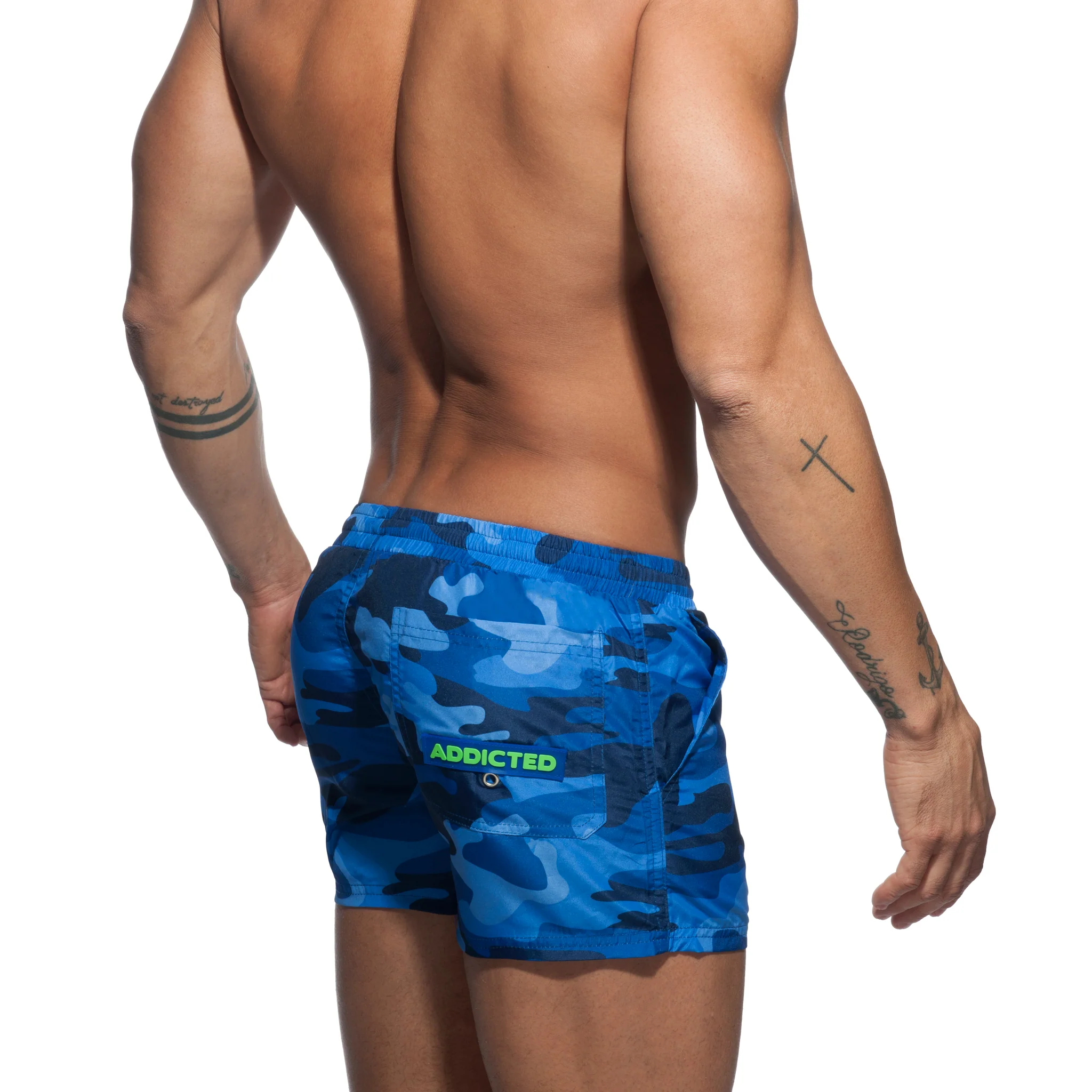 Addicted Camouflage Swimwear Short Navy ADS096 - Image 3