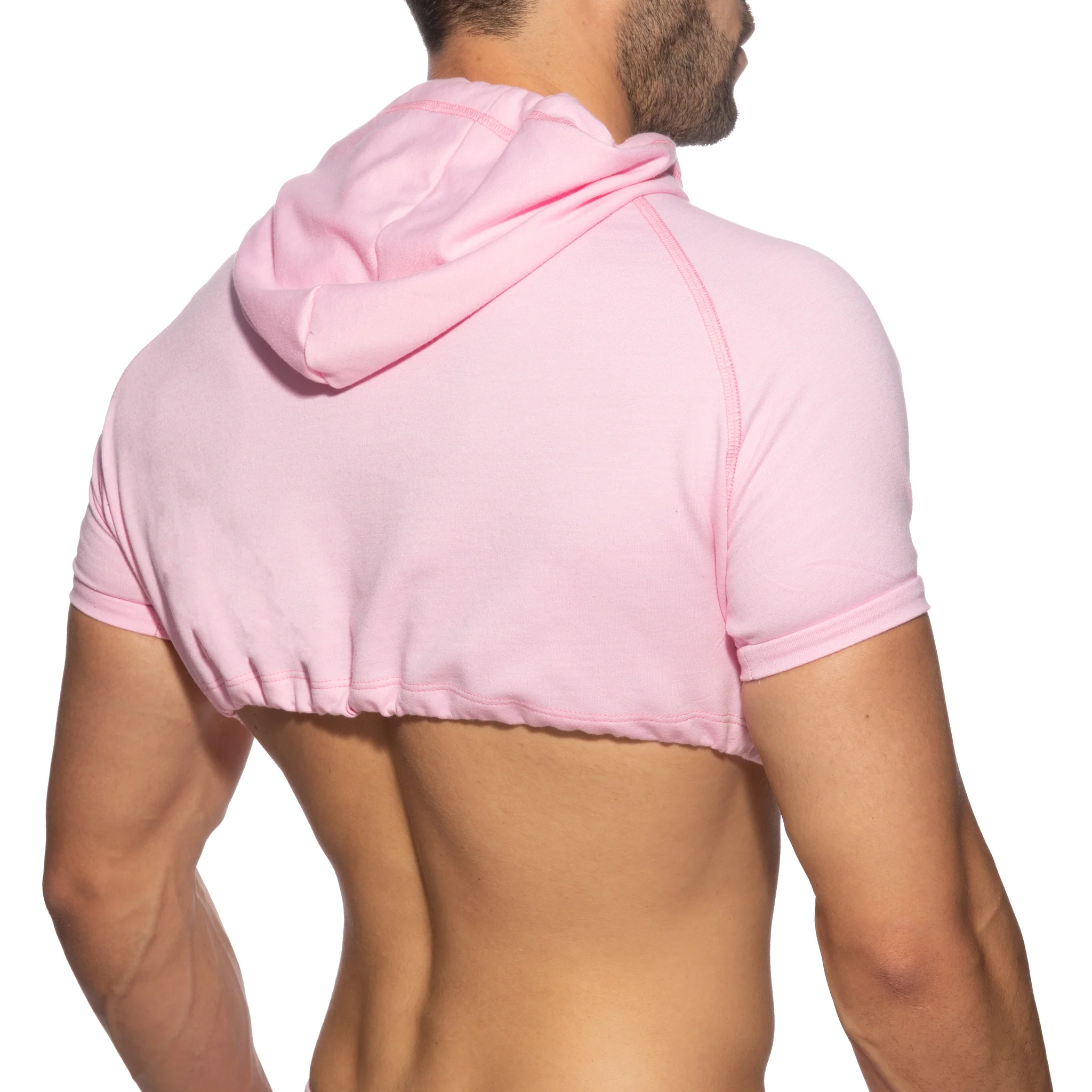 Addicted Crop Hoodie Pink AD1000 - Image 3