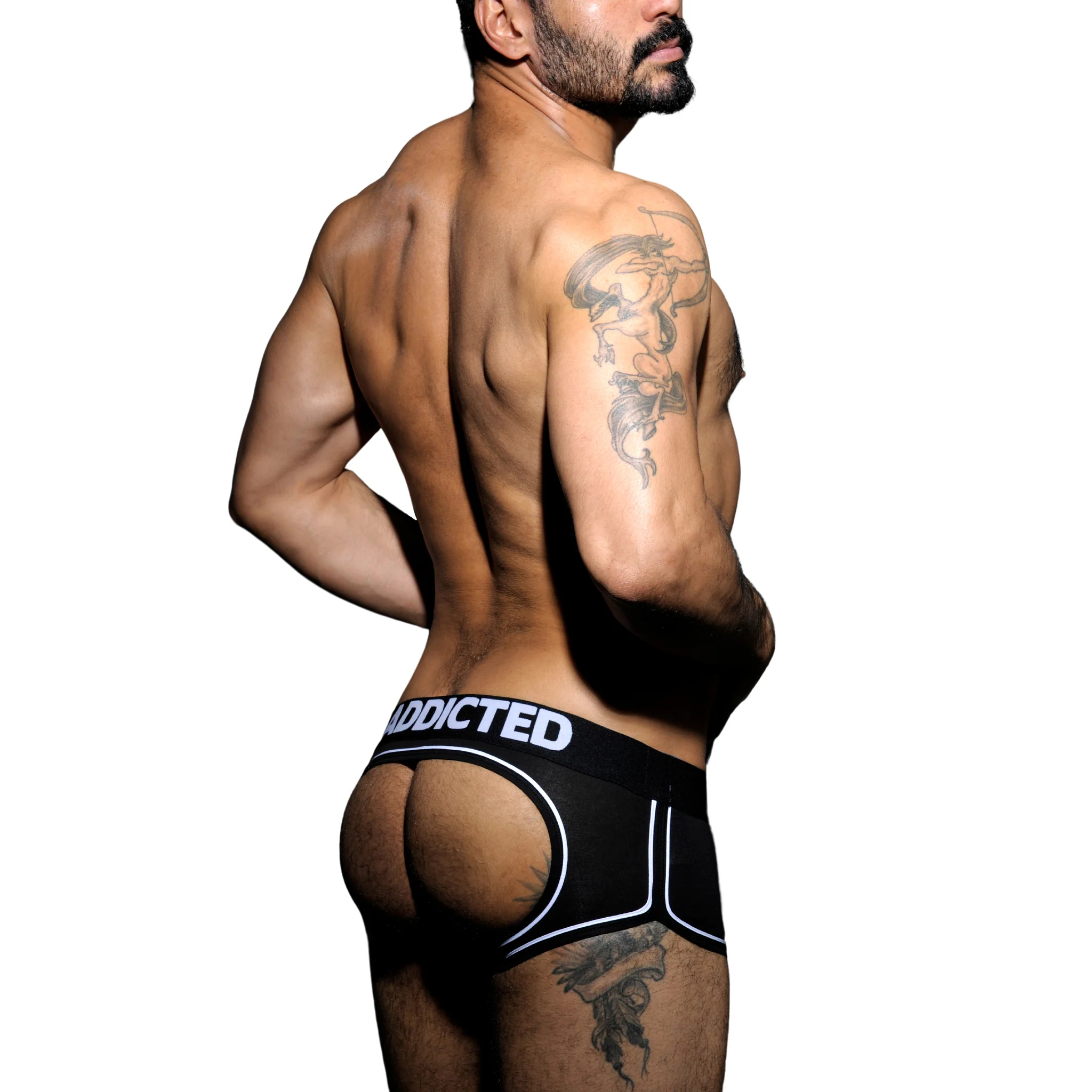Addicted Double Piping Bottomless Boxer Black AD306 - Image 2