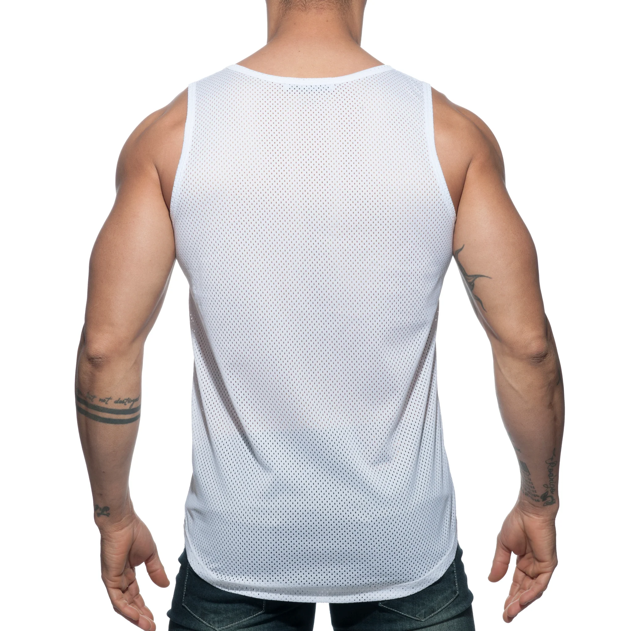 Addicted Double Stripe Tank Top White AD671 - Image 3