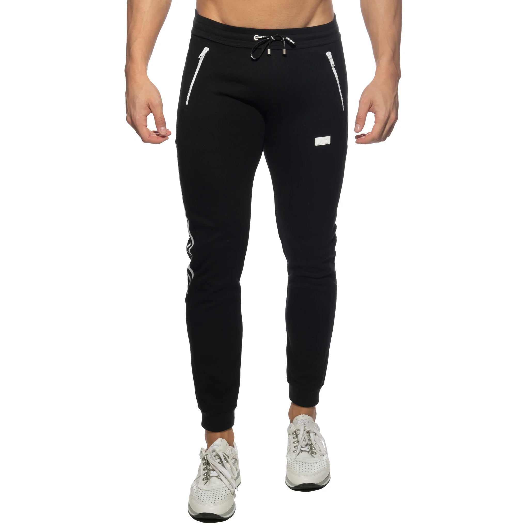 Addicted Double Zip Jogging Pants Black AD1012 - Image 2