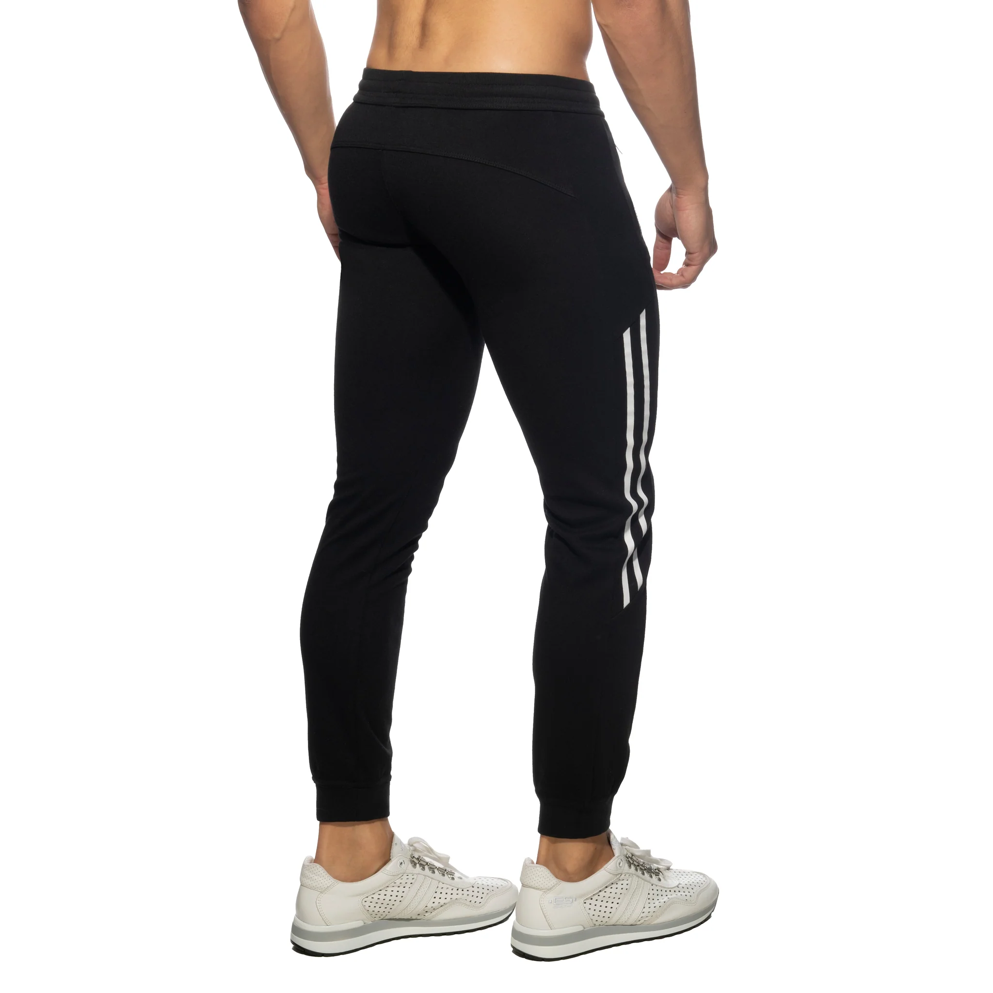 Addicted Double Zip Jogging Pants Black AD1012 - Image 3
