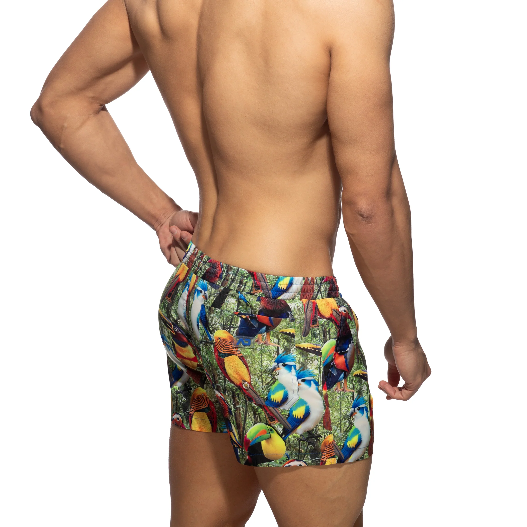 Addicted Exotic Birds Swim Shorts Black ADS355 - Image 3
