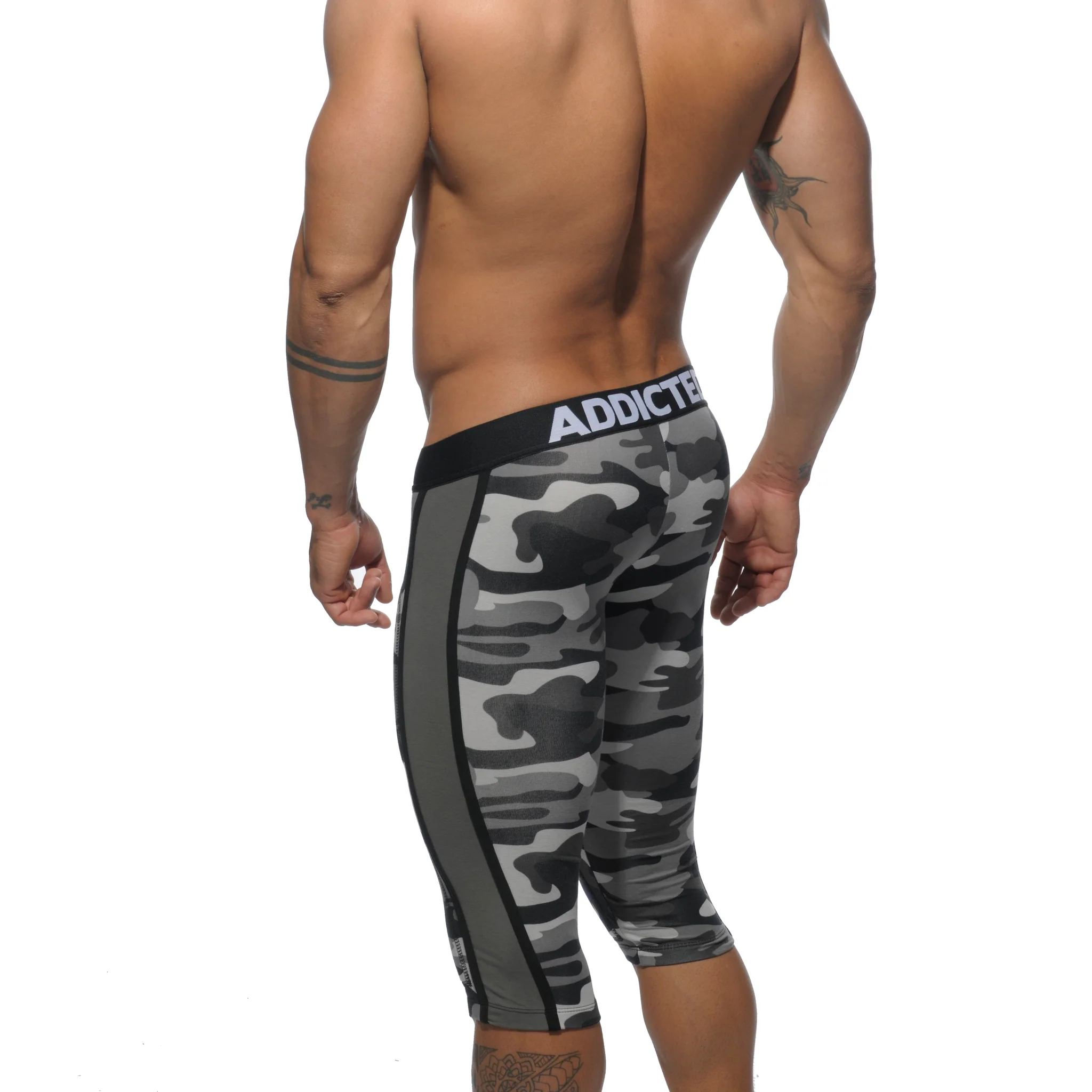 Addicted Fetish Knee Length Pant Grey Camouflage AD235 - Image 3