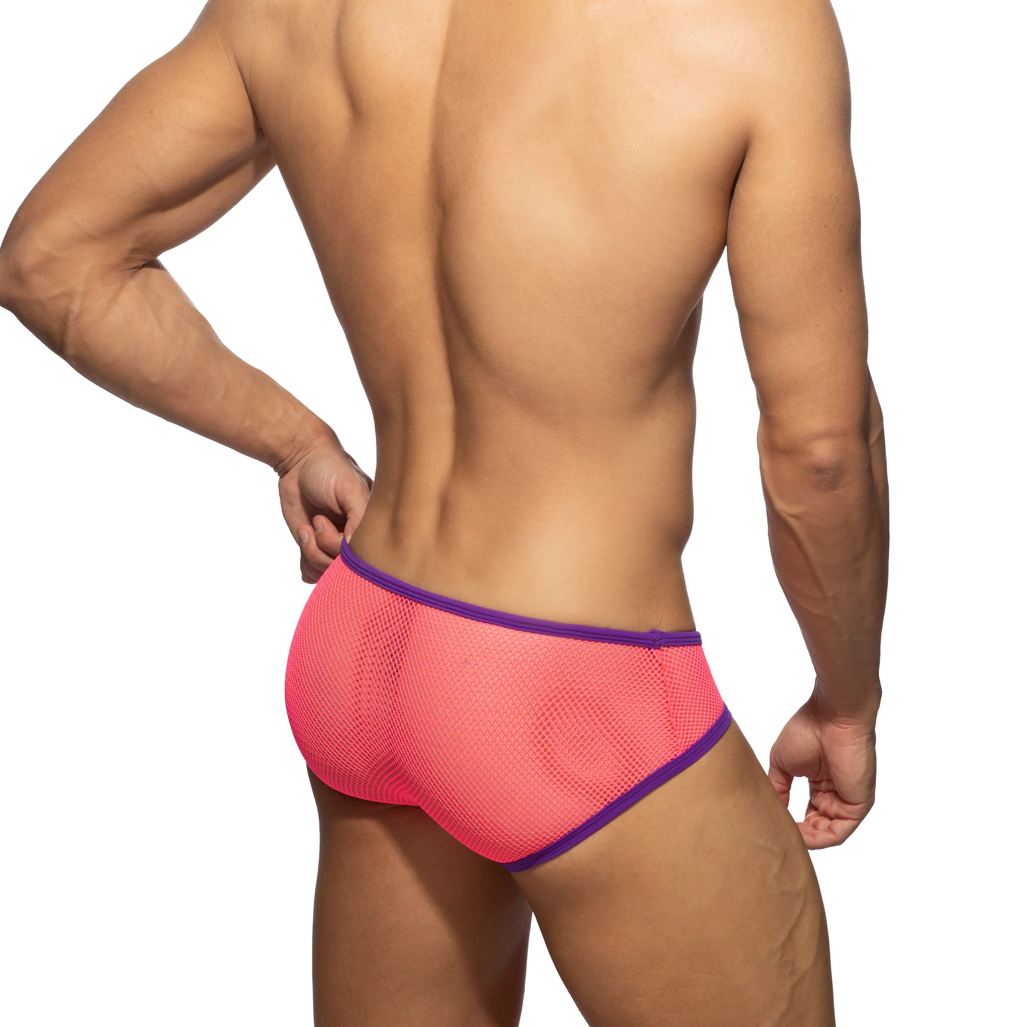 Addicted Fever Mesh Brief Neon Pink AD1335 - Image 3