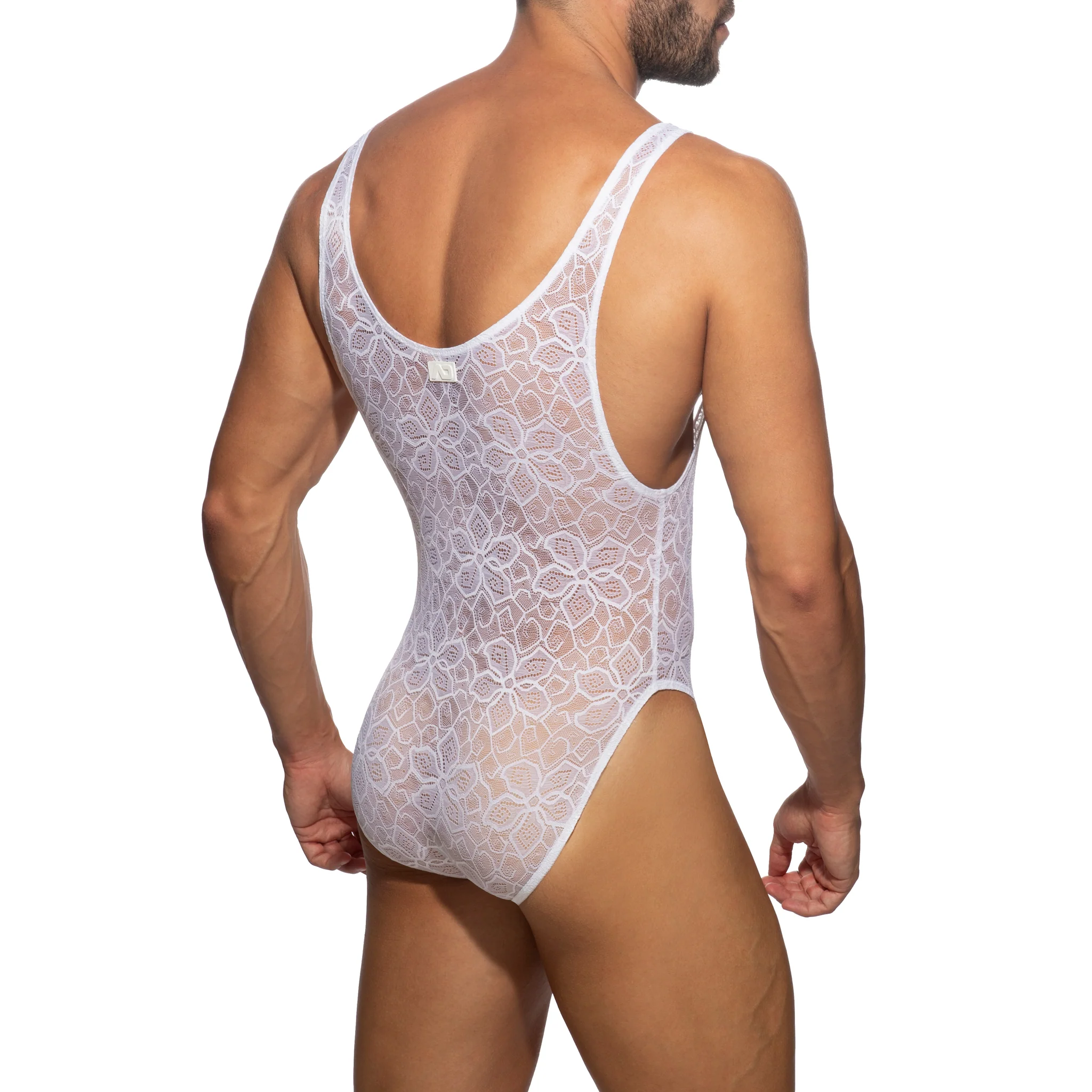 Addicted Flowery Lace Bodysuit White AD1115 - Image 3