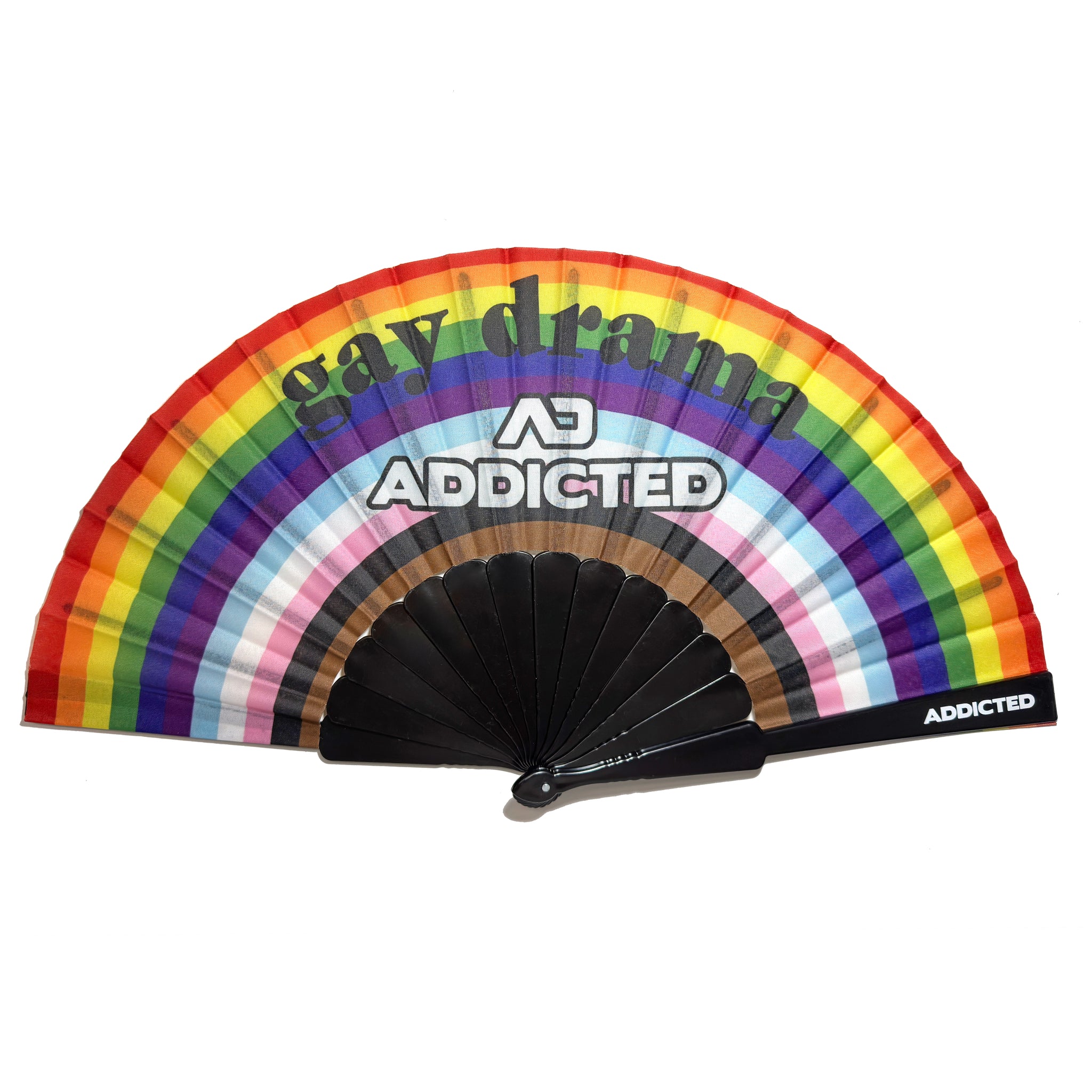 Addicted Gay Drama Hand Fan Black AC231