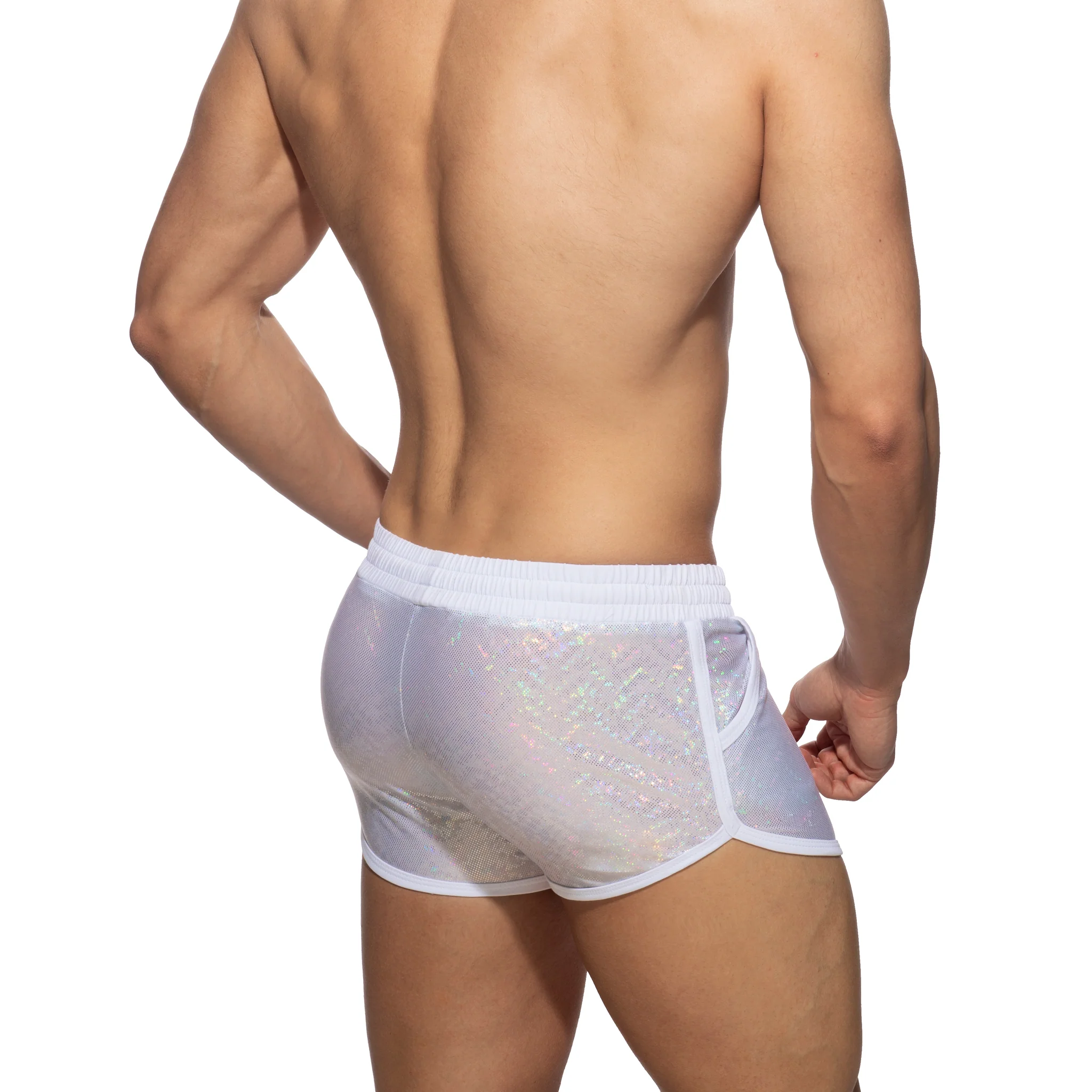 Addicted Glitter Shorts White ADF186 - Image 3