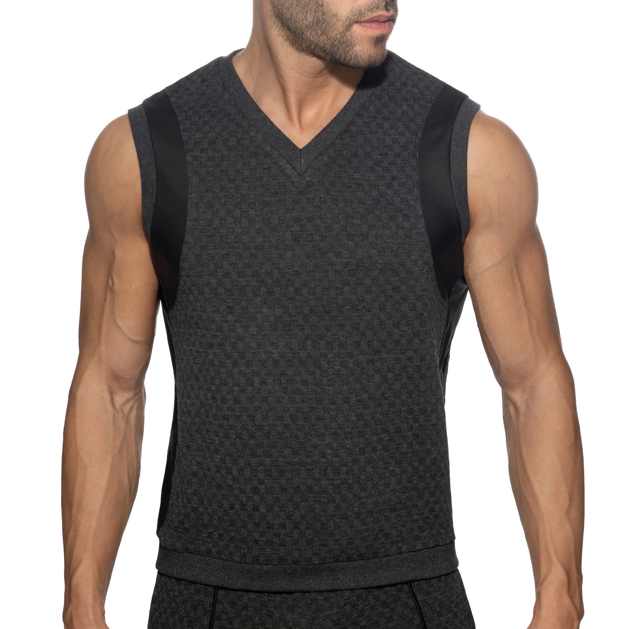 Addicted Gridlock Tank Top Charcoal AD1333 - Image 2