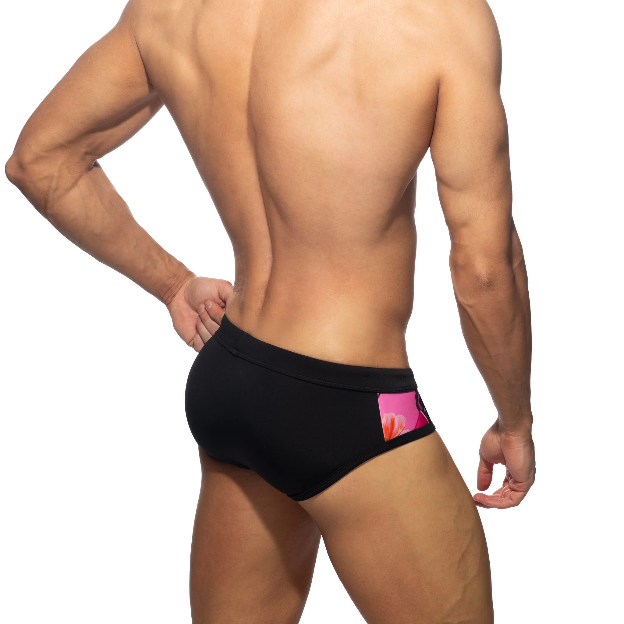 Addicted Hydrangea Swim Brief Black ADS364 - Image 3