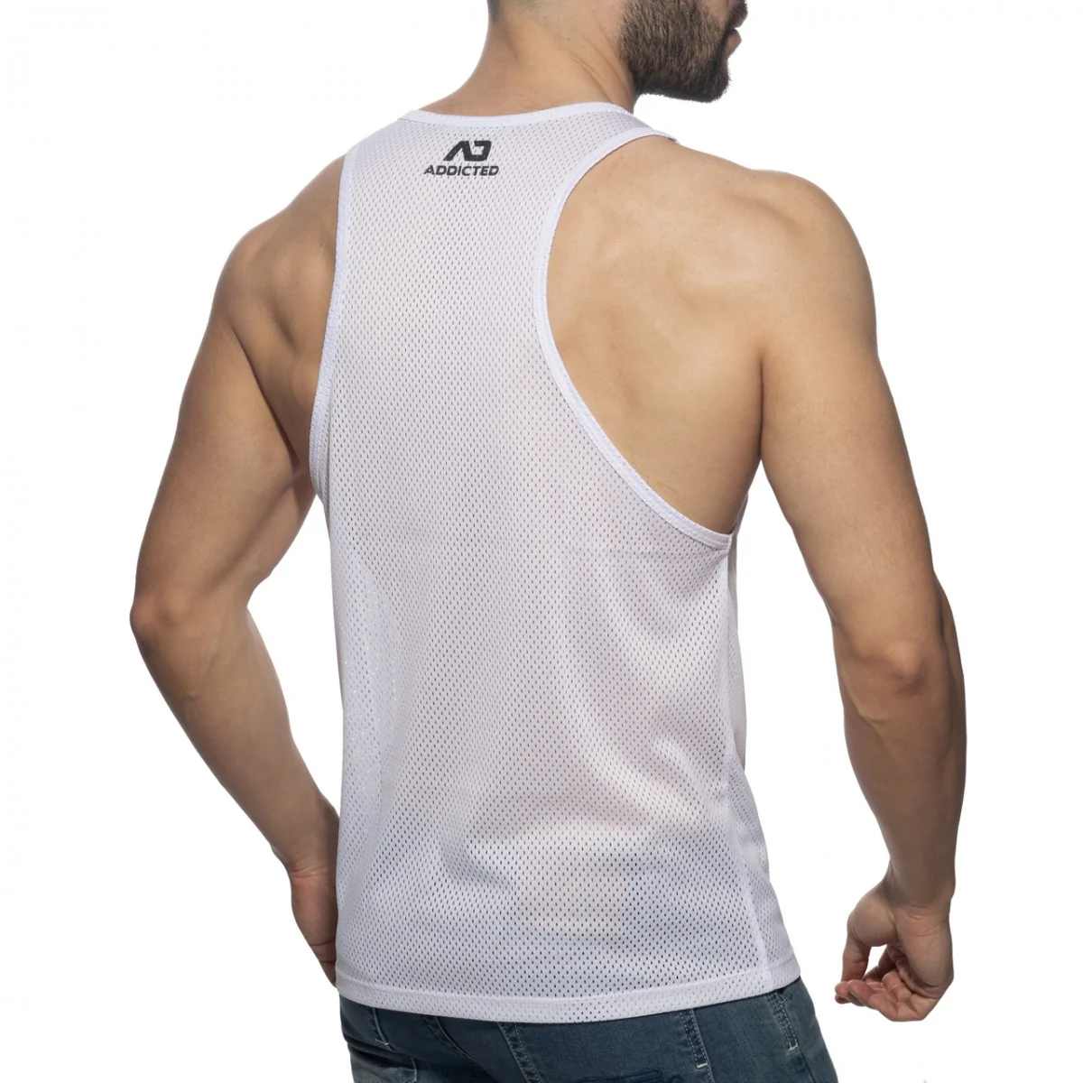 Addicted King Rapido Mesh Tank Top White PU480 - Image 3