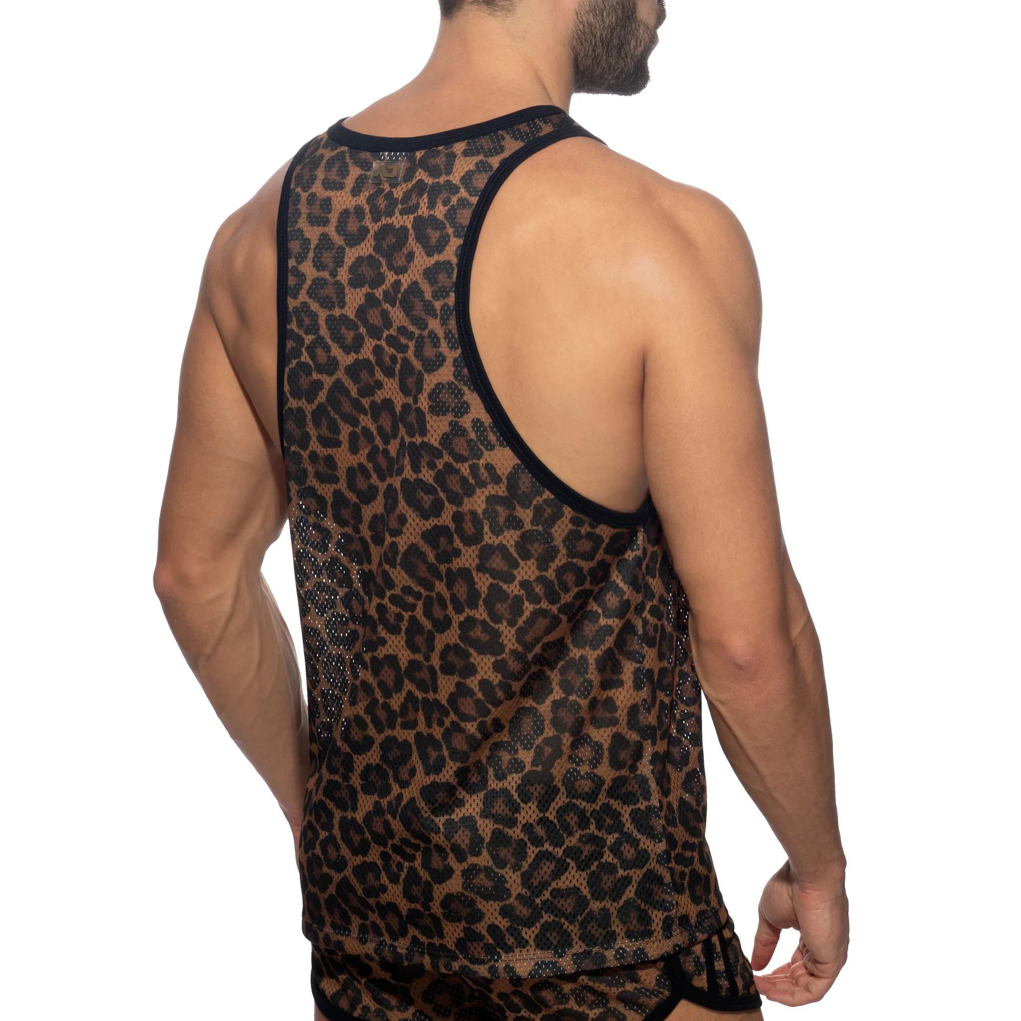 Addicted Leopard Mesh Tank Top Brown AD1139 - Image 3