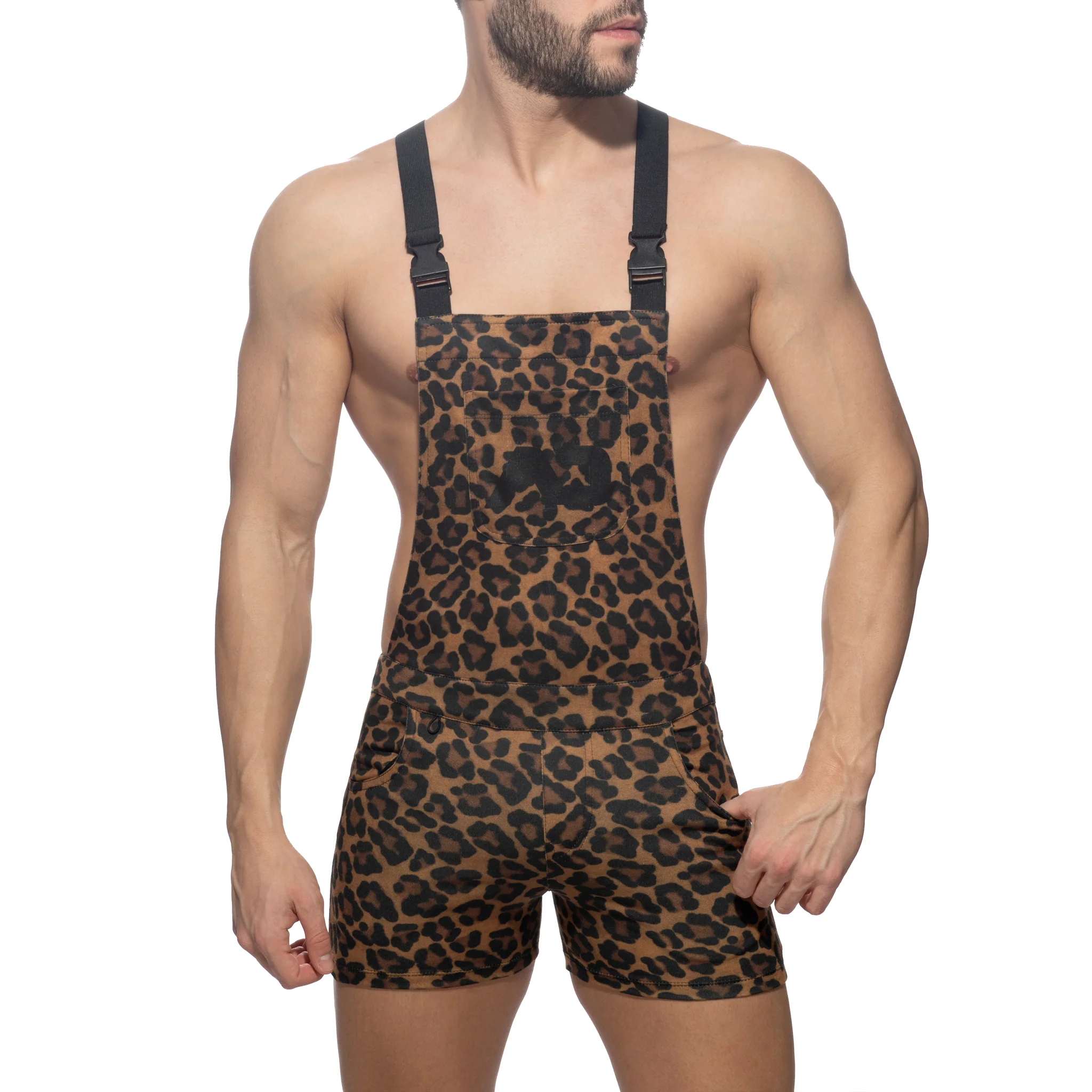 Addicted Leopard Overalls Brown AD1133 - Image 2