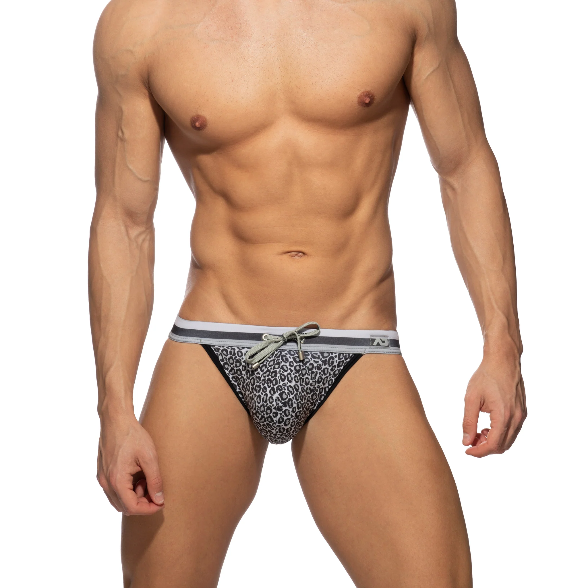 Addicted Leopard Stripes Bikini Charcoal ADS268 - Image 2