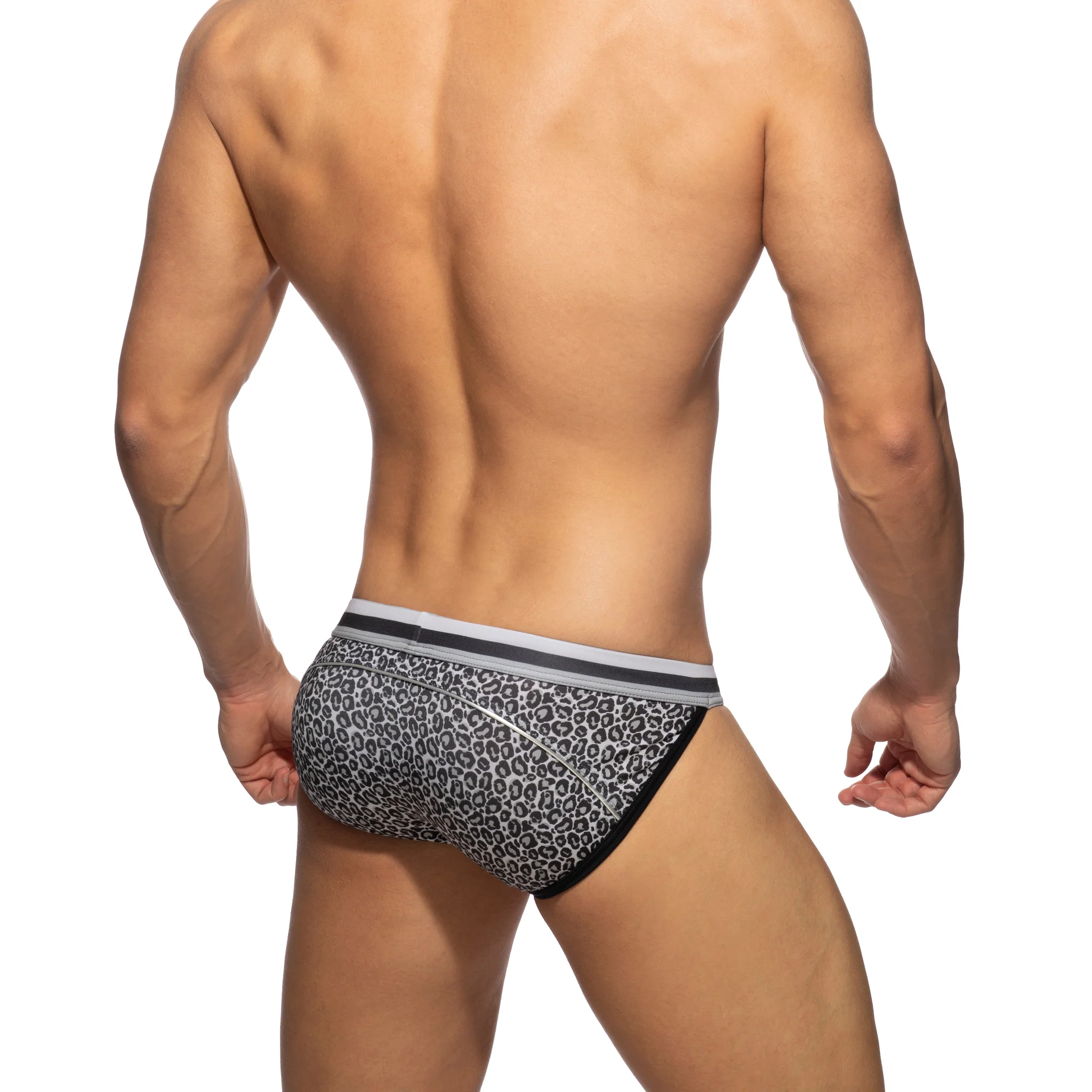 Addicted Leopard Stripes Bikini Charcoal ADS268 - Image 3