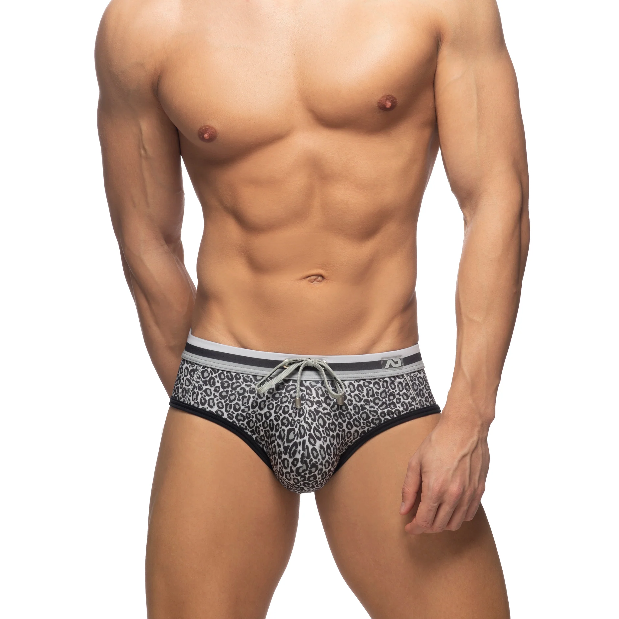 Addicted Leopard Stripes Brief Charcoal ADS267 - Image 2