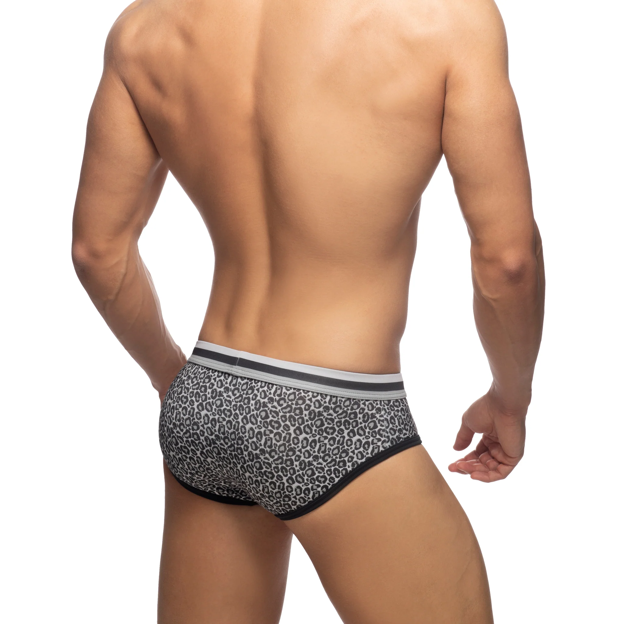 Addicted Leopard Stripes Brief Charcoal ADS267 - Image 3