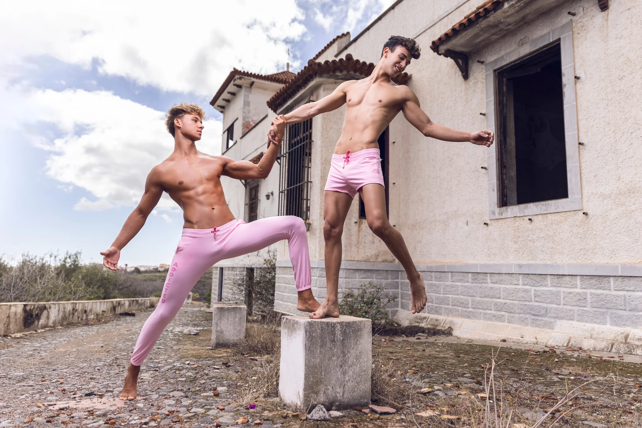 Addicted Long Jogging Pants Pink AD999 - Image 4