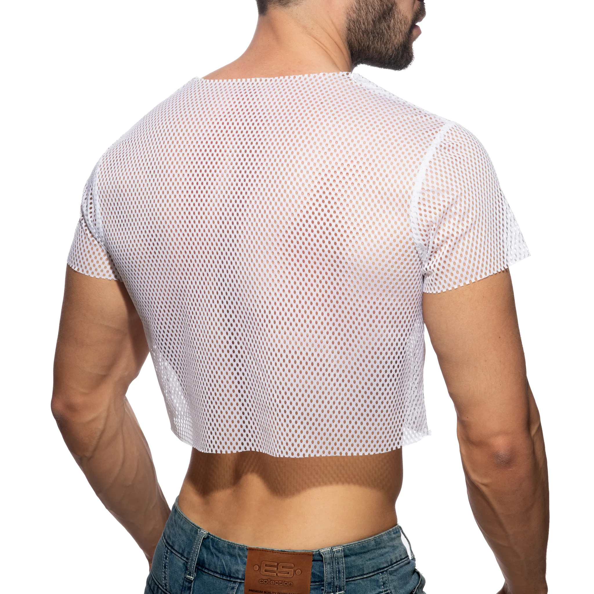 Addicted Mesh Crop Top White AD1189 - Image 3