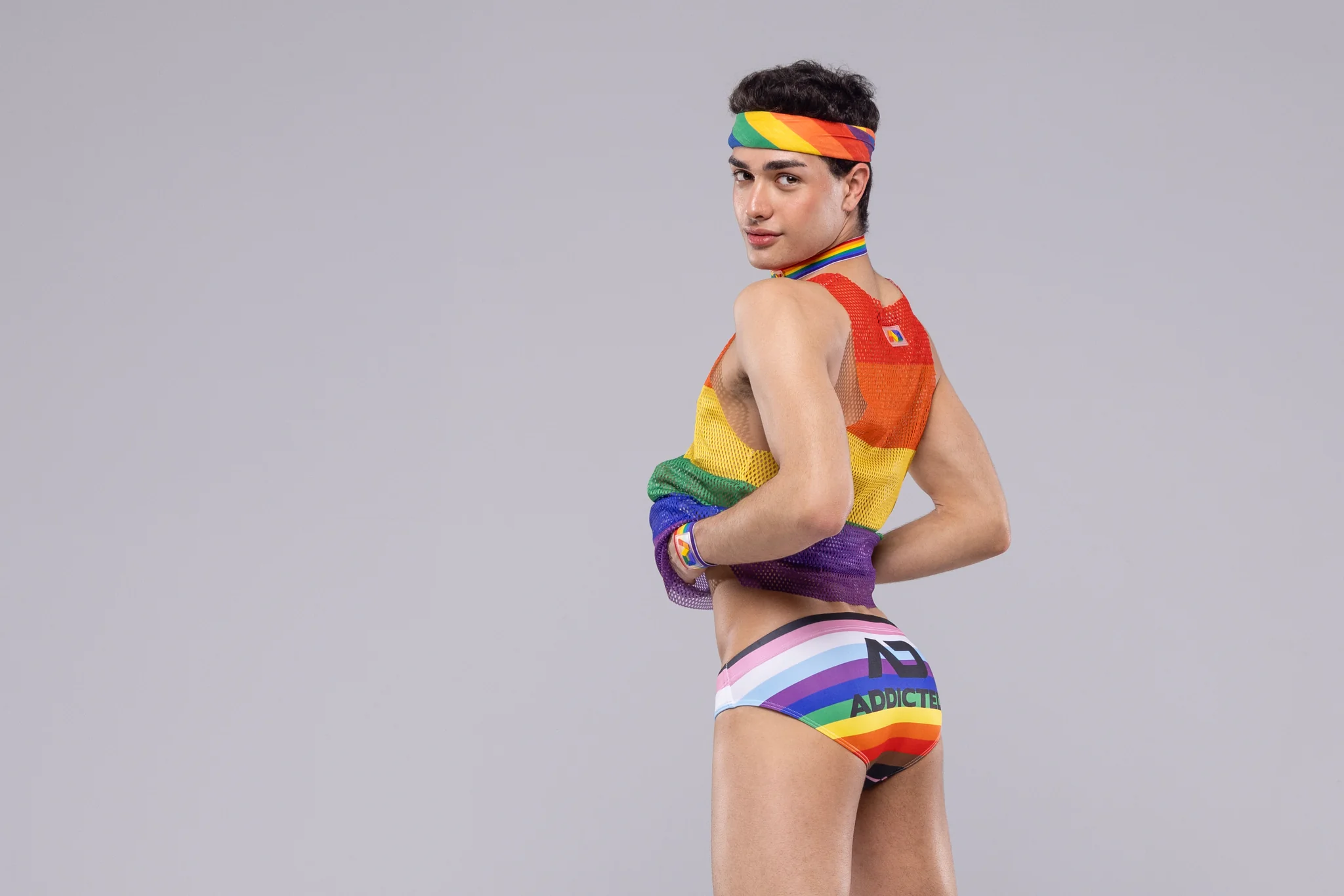 Addicted Mesh Rainbow Tank Top Multi AD1166 - Image 5