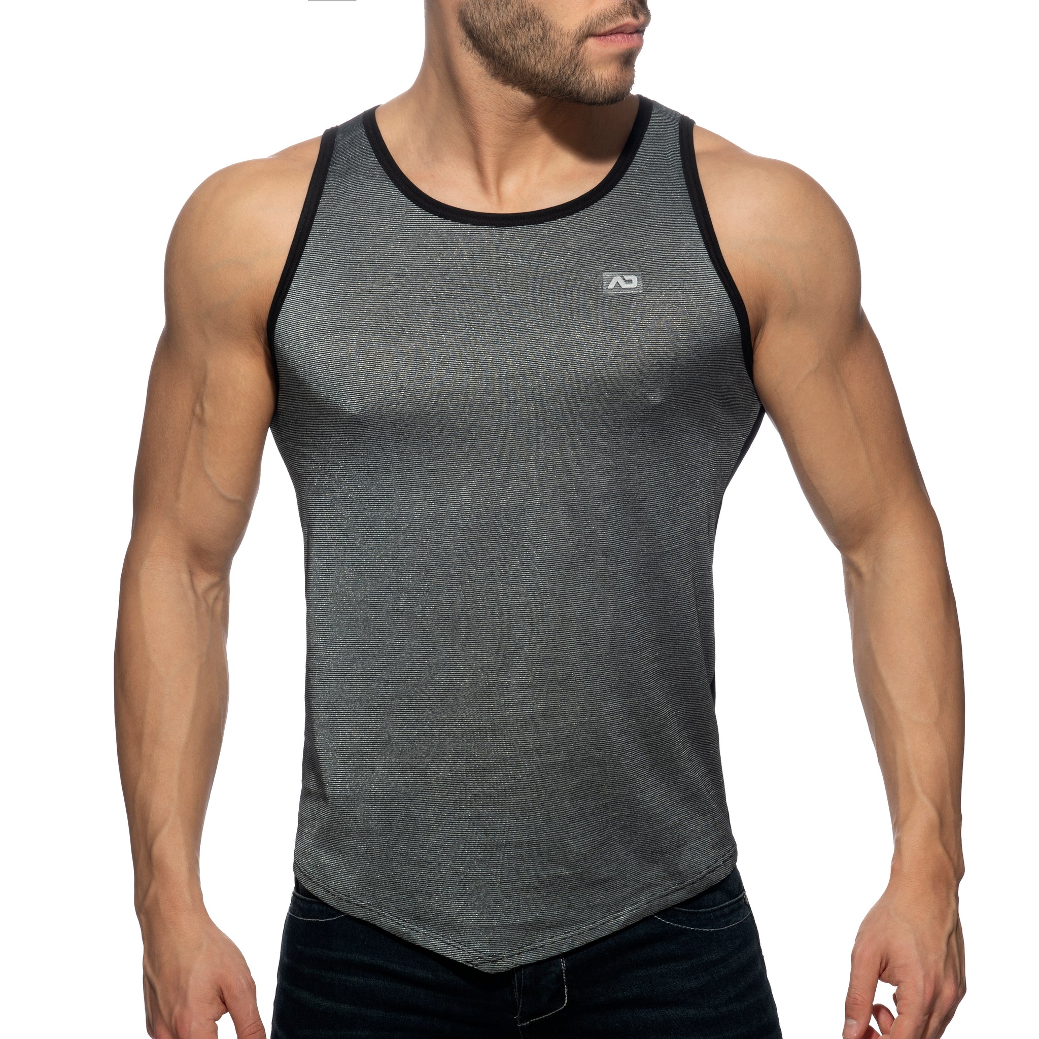 Addicted Mini Stripes Tank Top Black AD900 - Image 2