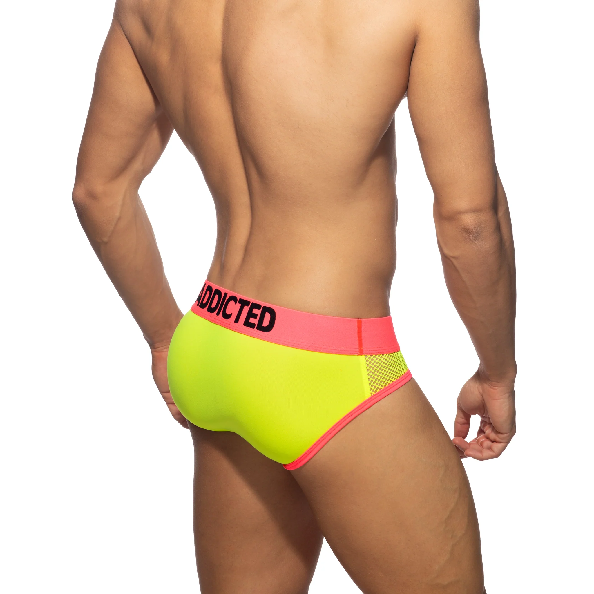 Addicted Neon Mesh Brief Neon Yellow AD1218 - Image 3