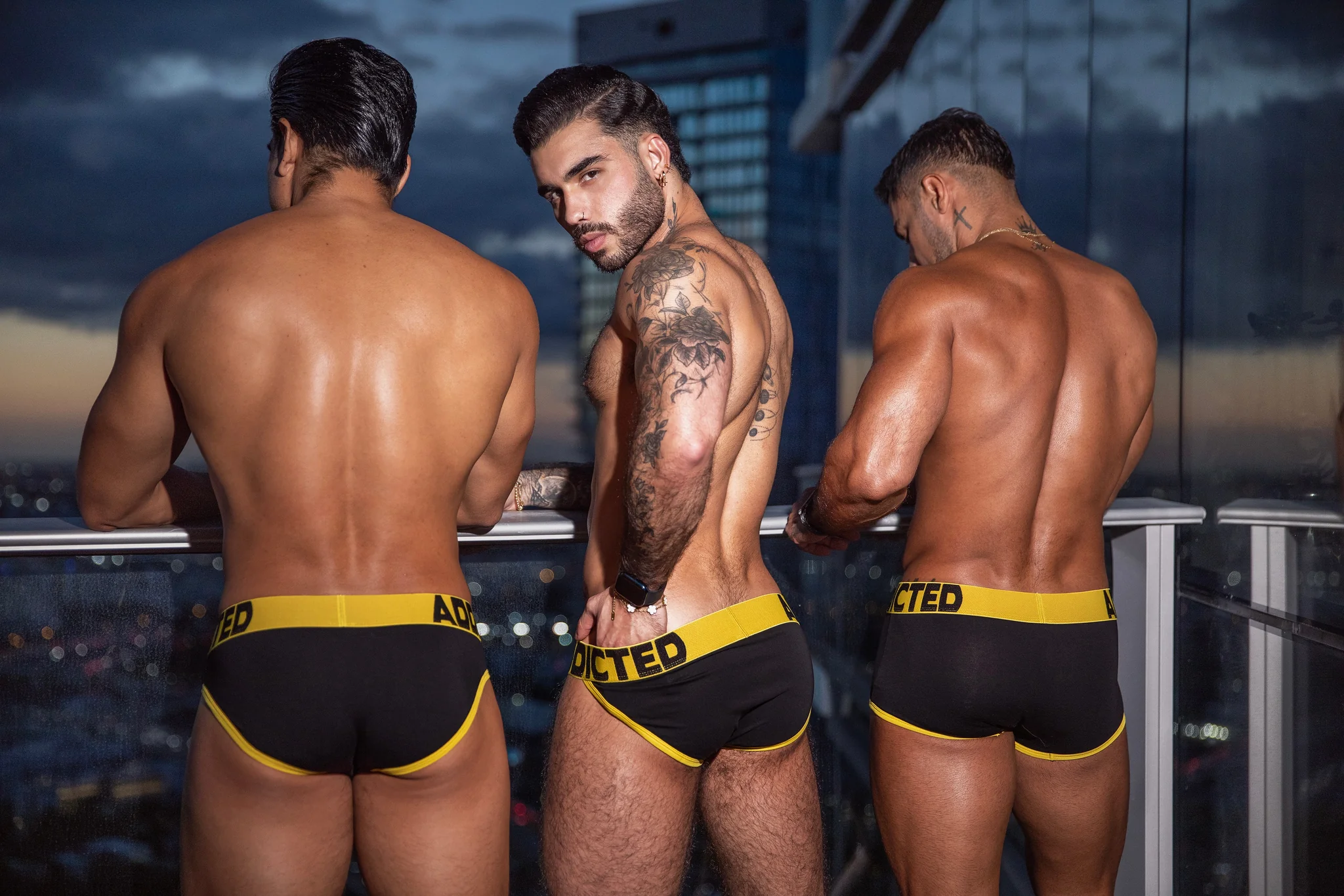 Addicted Open Fly Cotton Bikini Yellow AD1204 - Image 5
