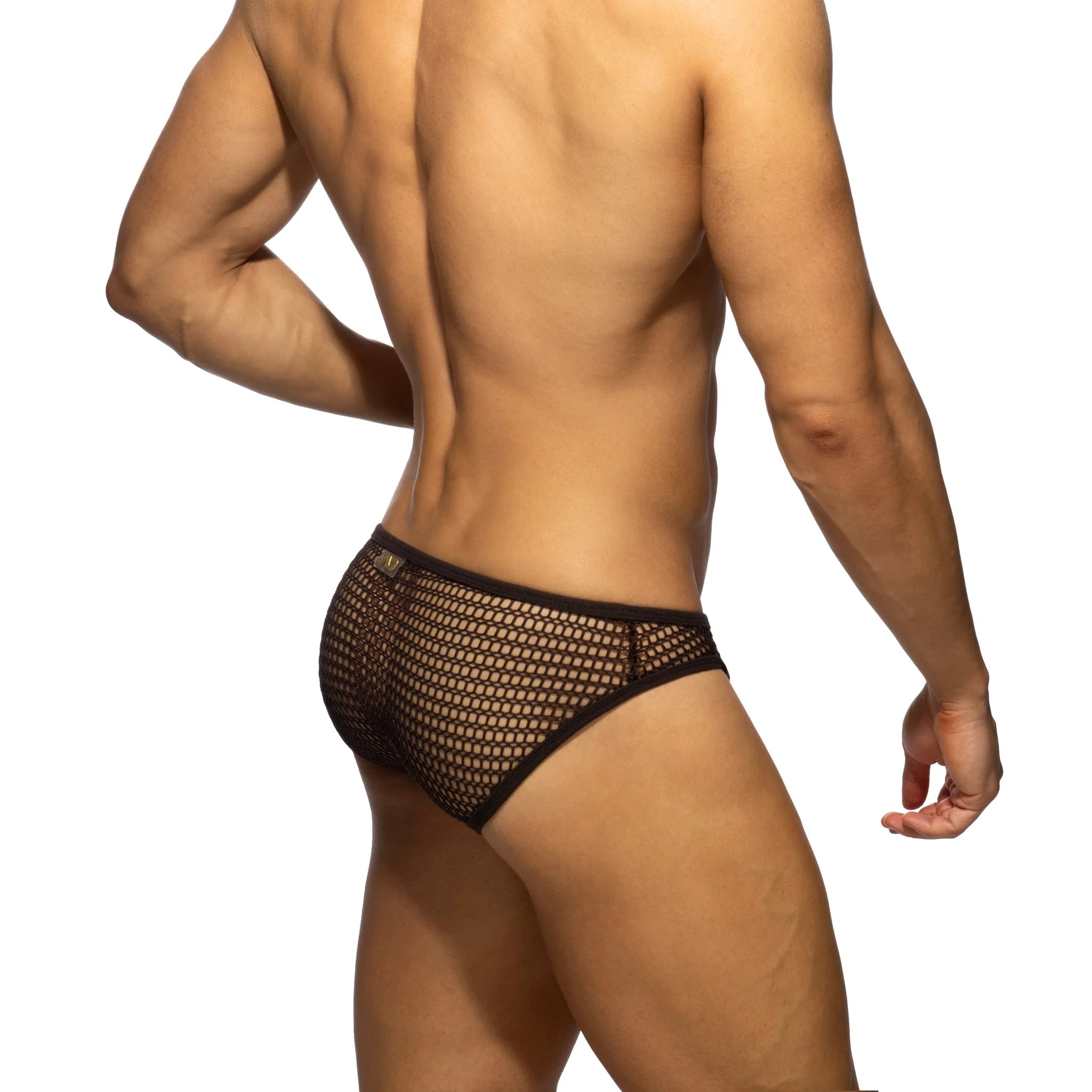 Addicted Openwork Fabric Bikini Brief Brown AD1427 - Image 3