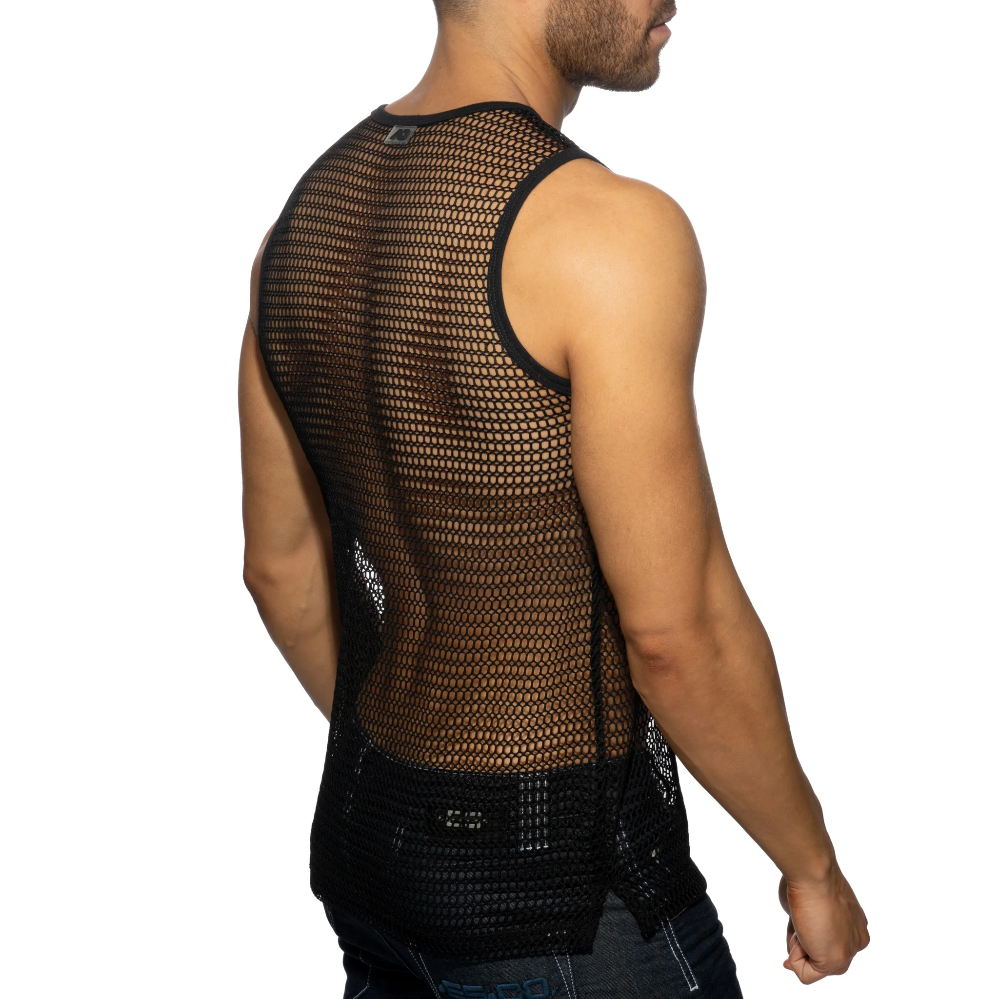 Addicted Openwork Fabric Tank Top Black AD1426 - Image 3