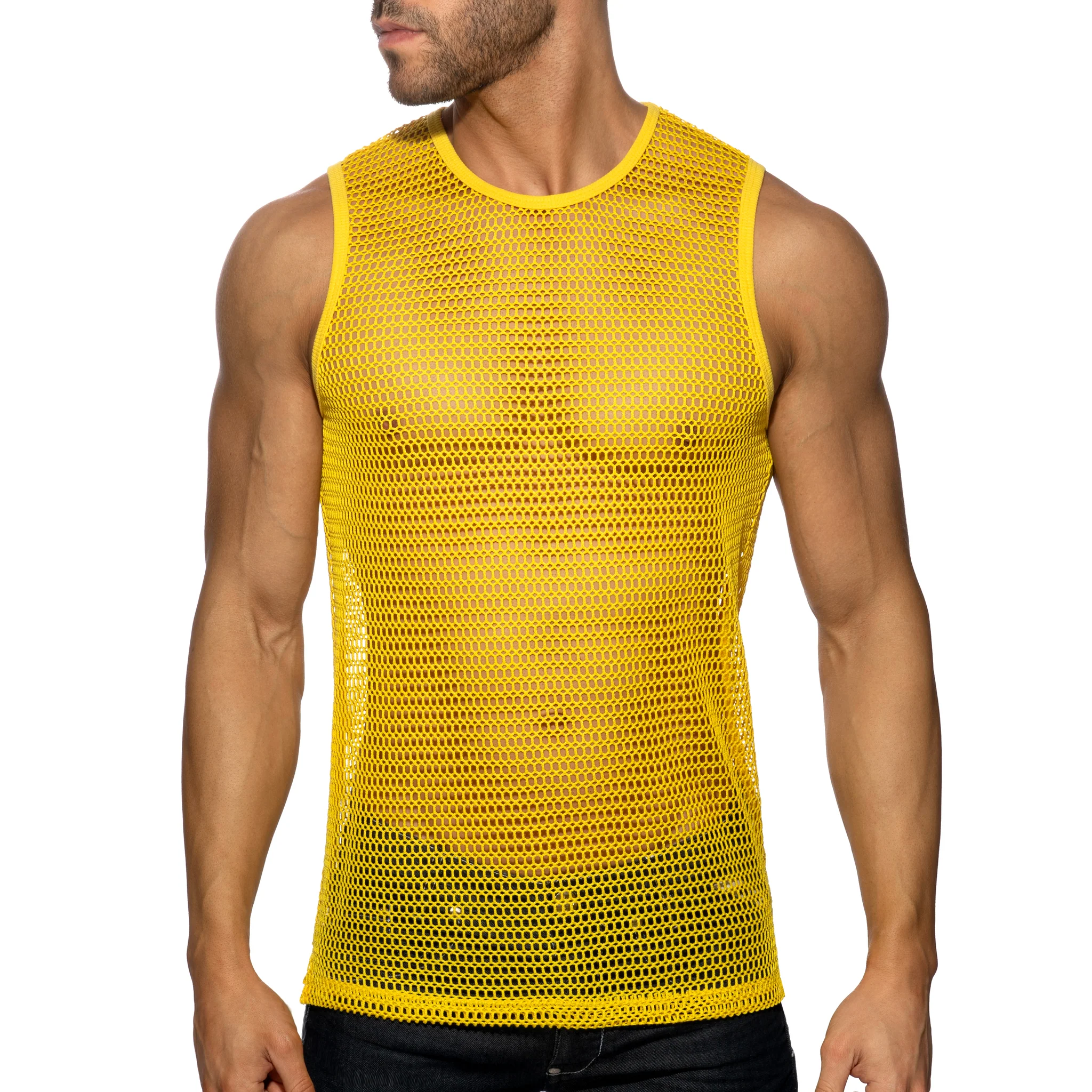 Addicted Openwork Fabric Tank Top Yellow AD1426 - Image 2