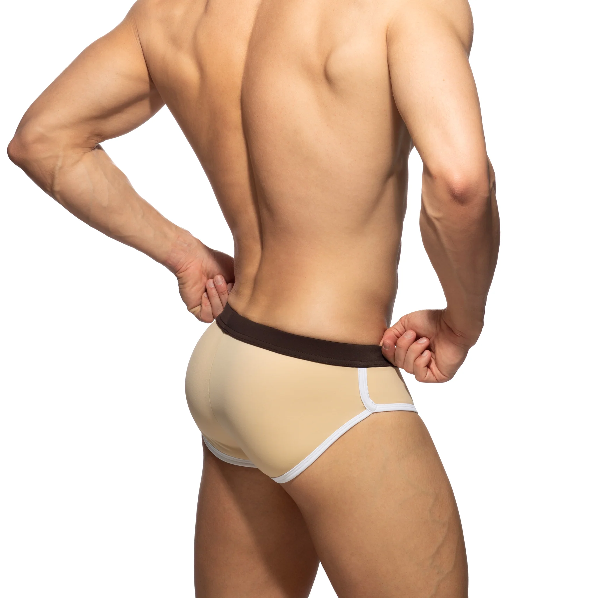 Addicted Plain Swim Brief Beige ADS163 - Image 3