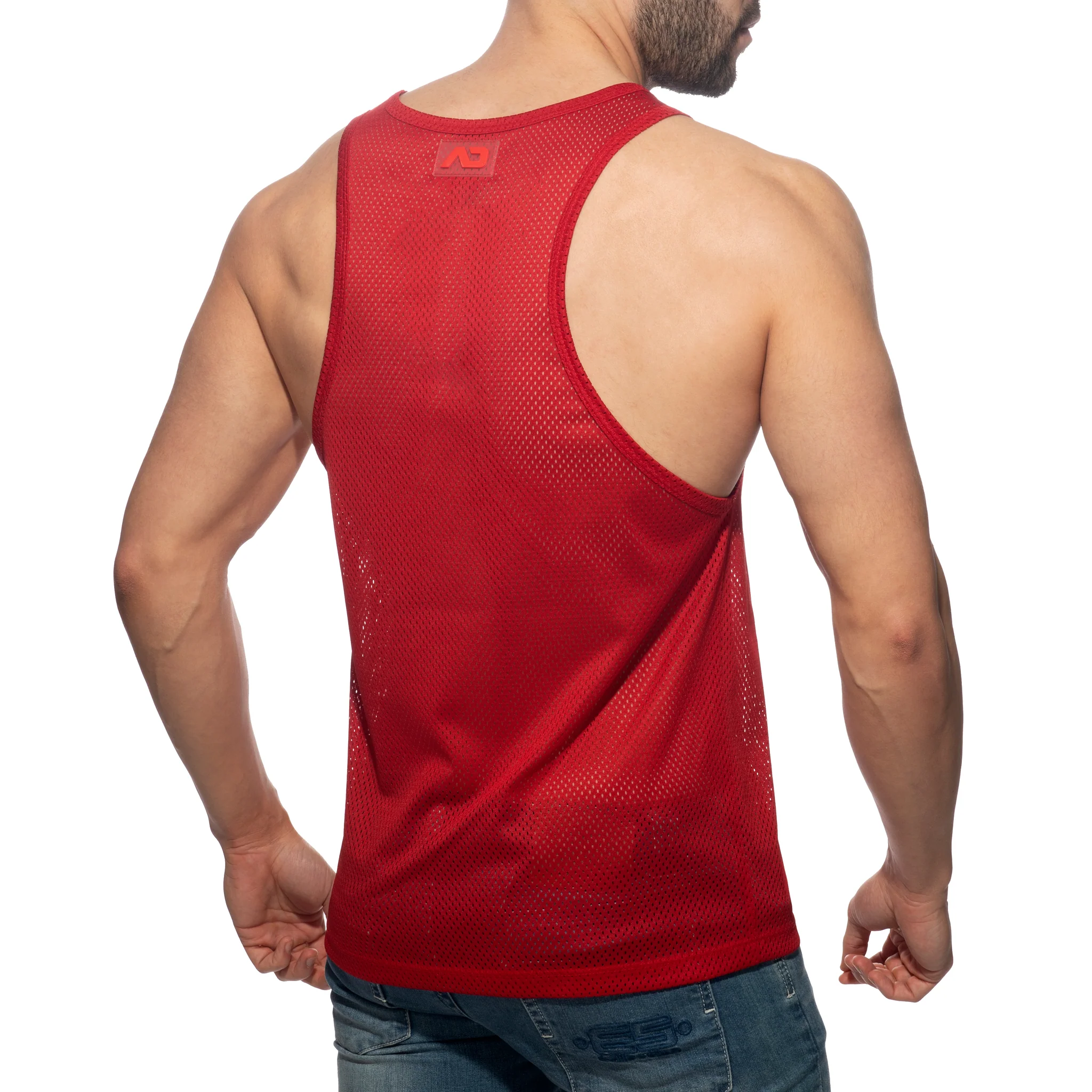 Addicted Pocket Contrast Tank Top Navy AD1174 - Image 3