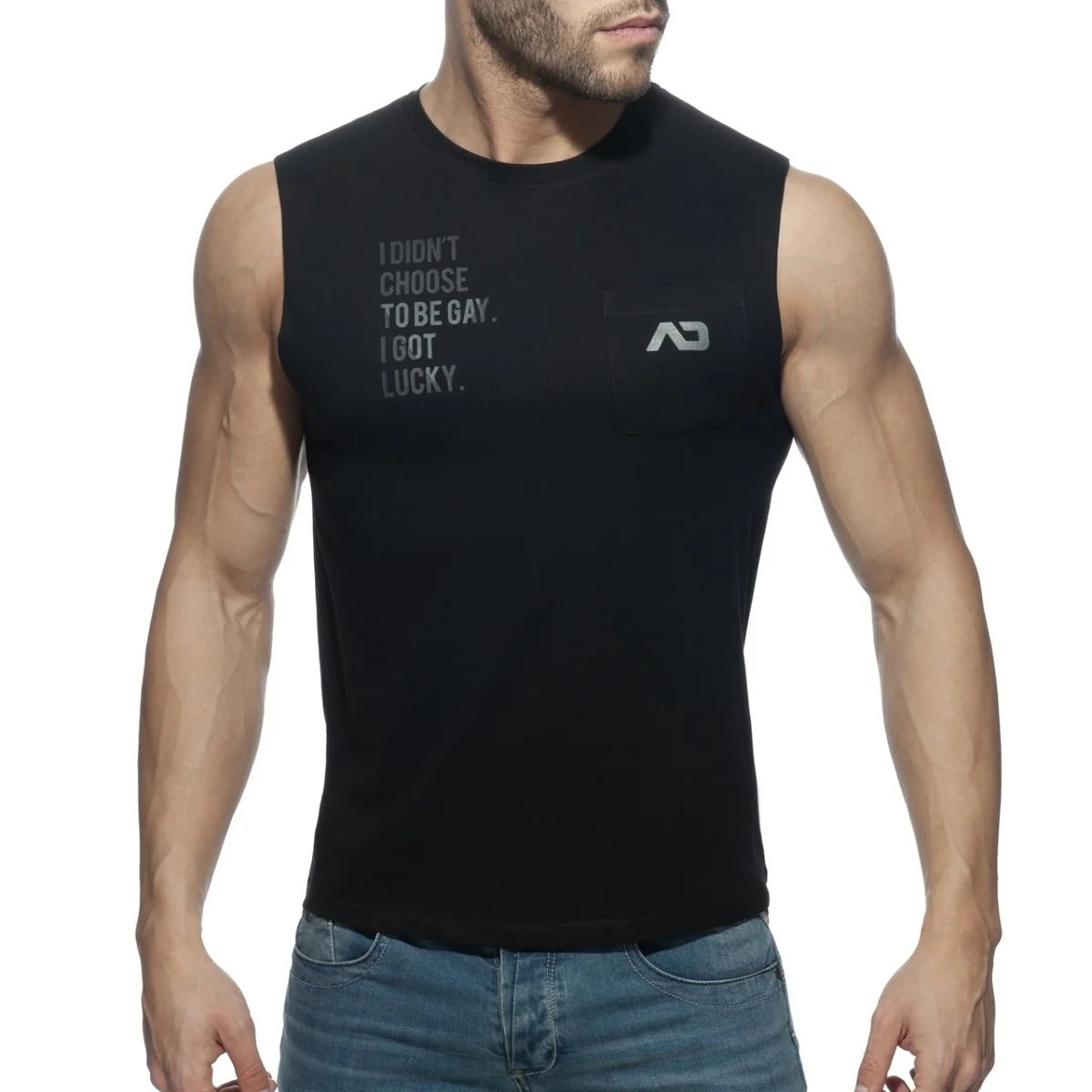 Addicted Proud 2 Be Gay Tanktop Black AD959 - Image 2