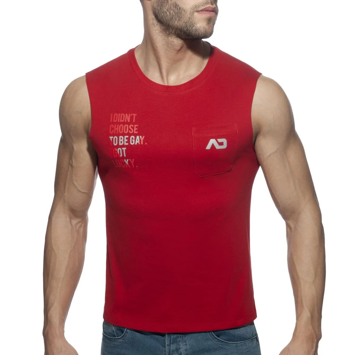 Addicted Proud 2 Be Gay Tanktop Red AD959 - Image 2