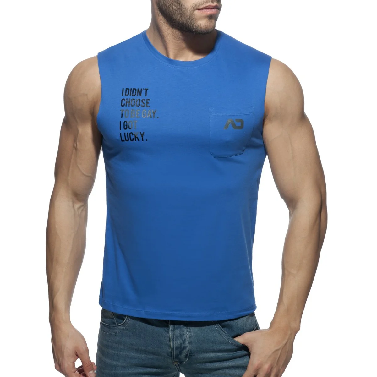 Addicted Proud 2 Be Gay Tanktop Royal Blue AD959 - Image 2