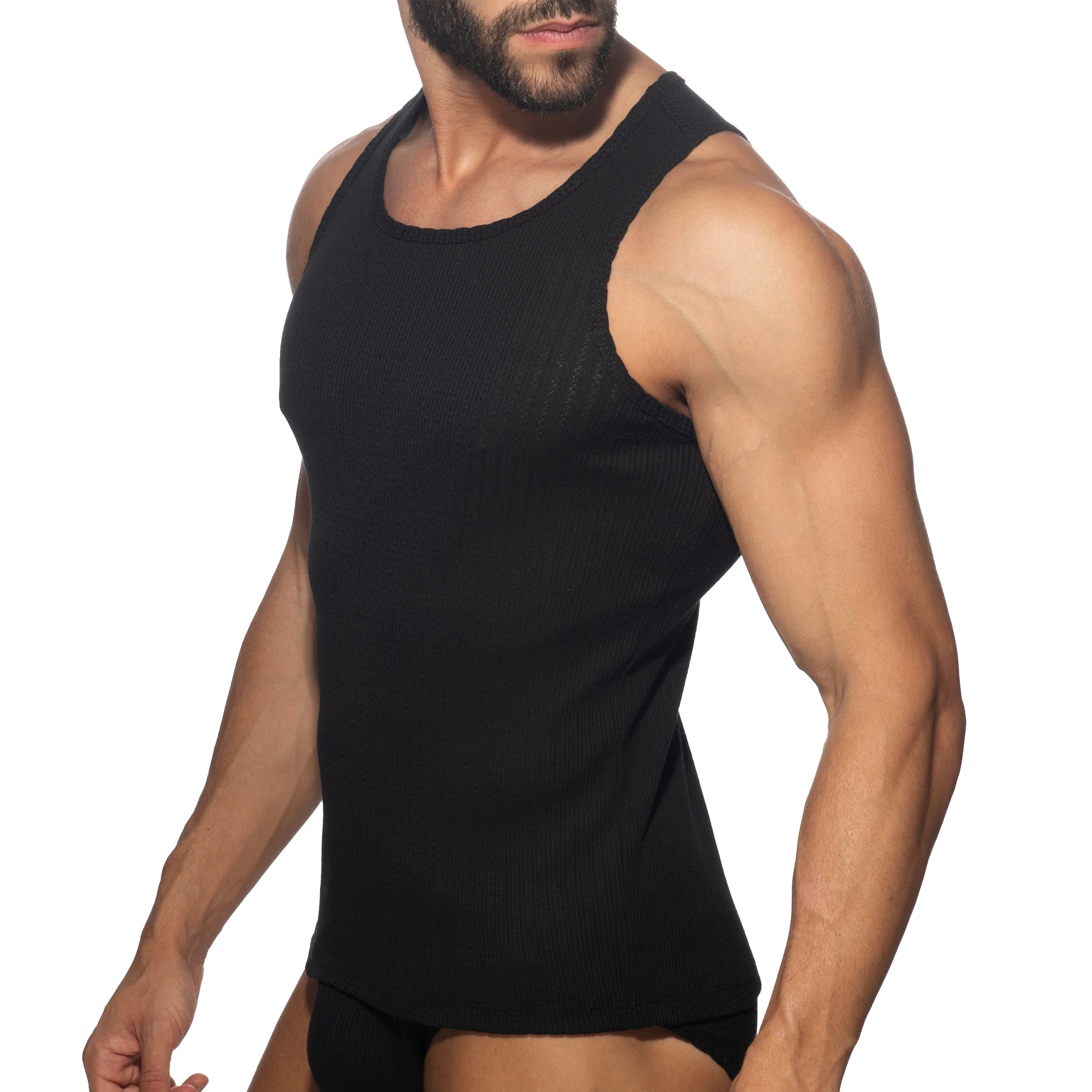 Addicted Puff Tank Top Black AD1378