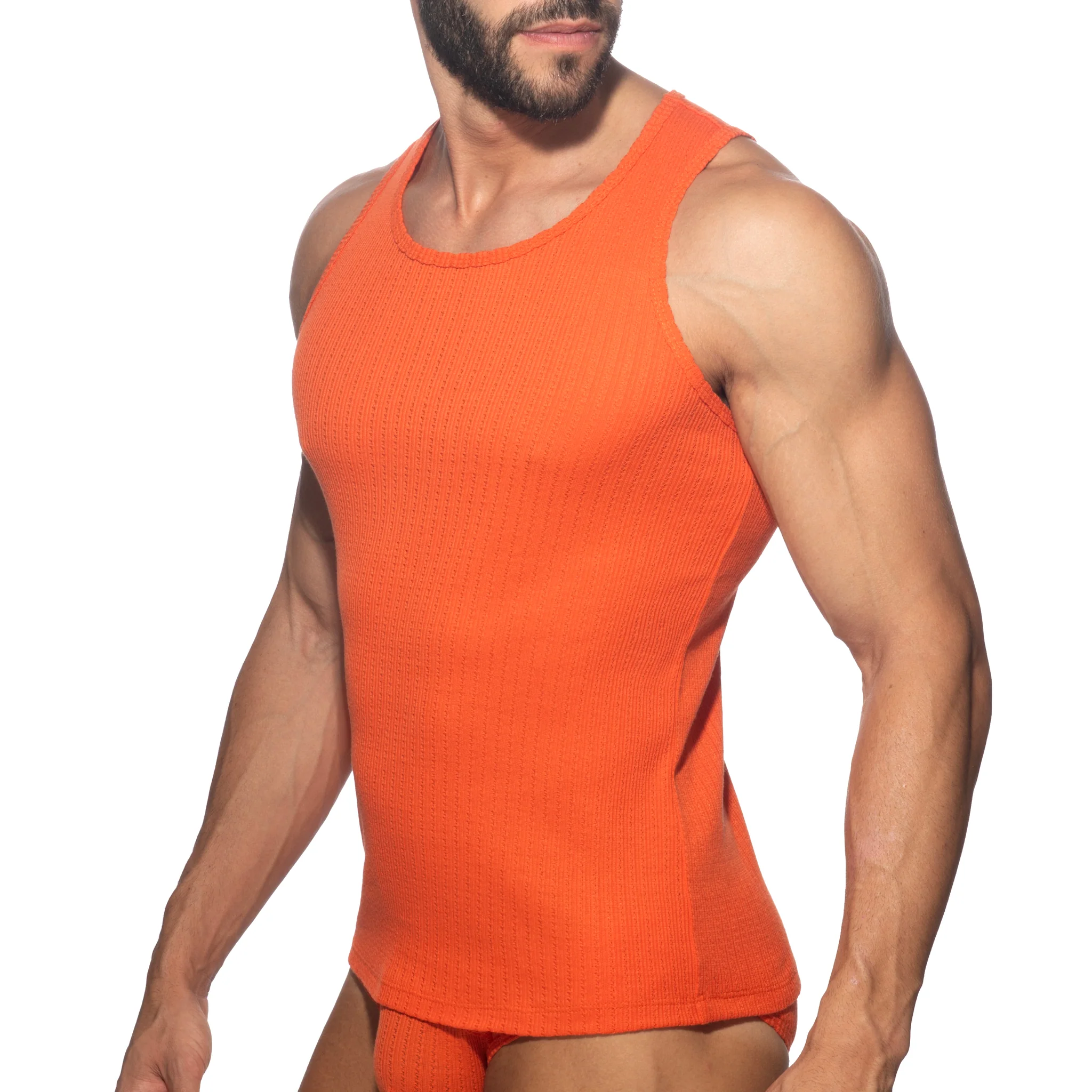 Addicted Puff Tank Top Orange AD1378