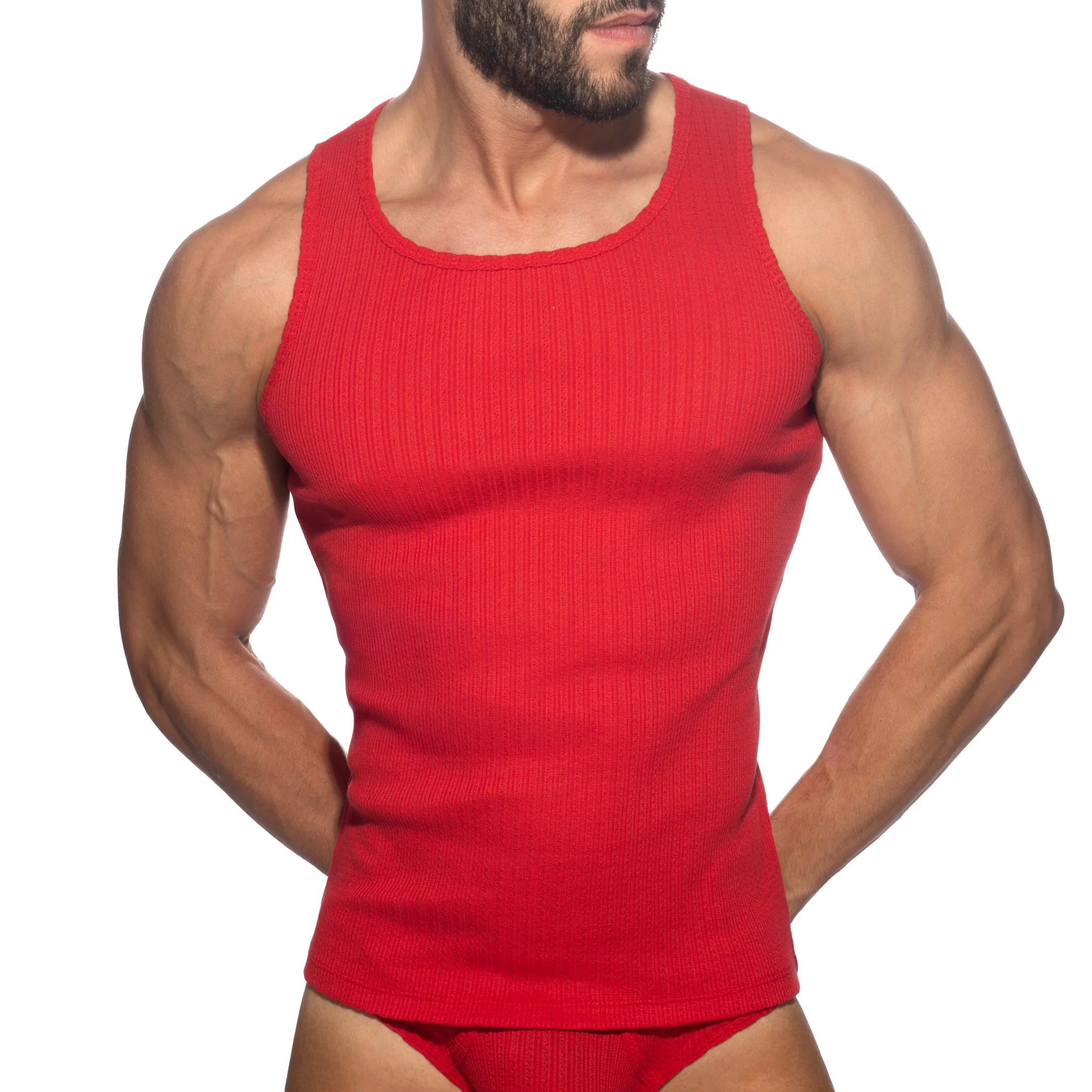 Addicted Puff Tank Top Red AD1378 - Image 2
