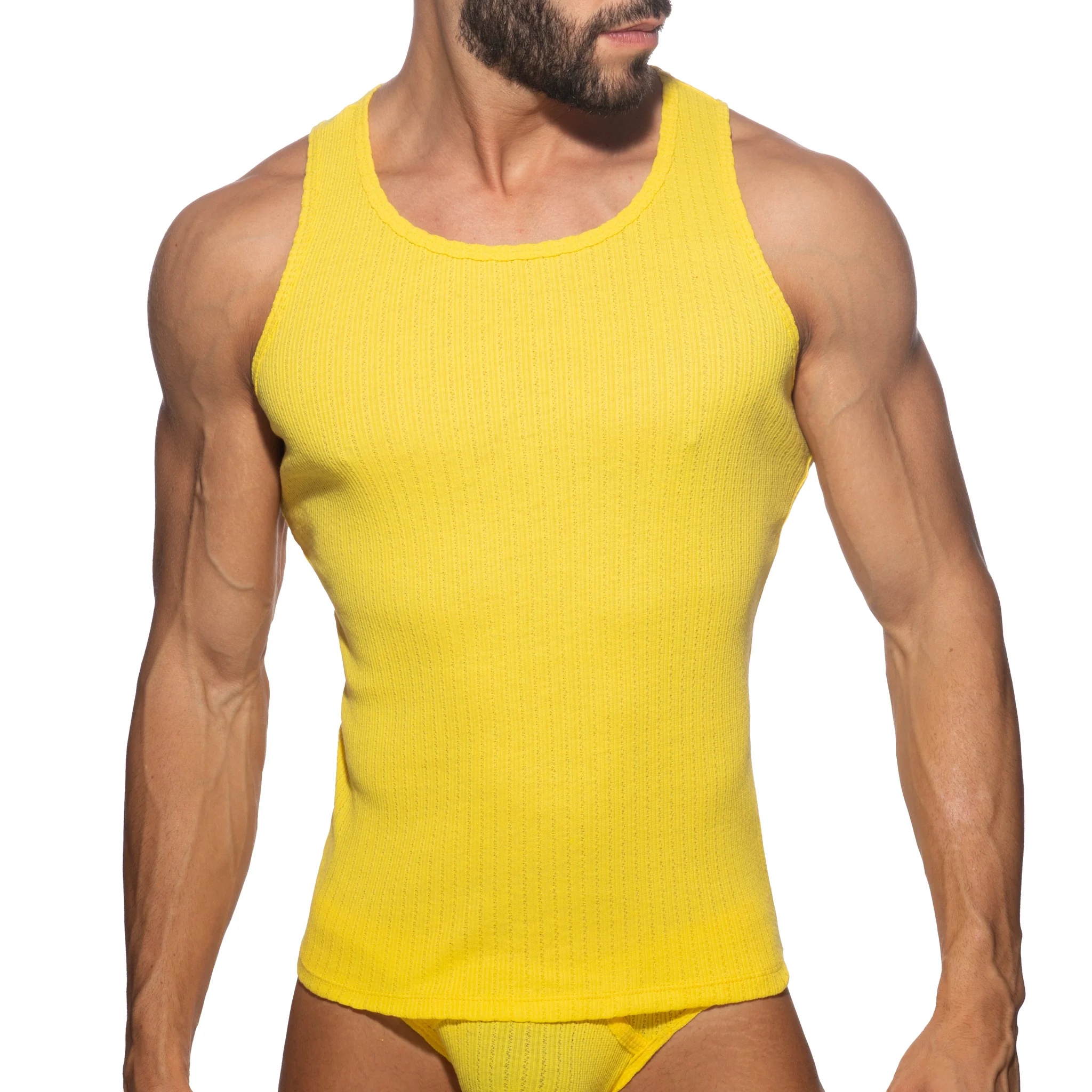 Addicted Puff Tank Top Yellow AD1378 - Image 2