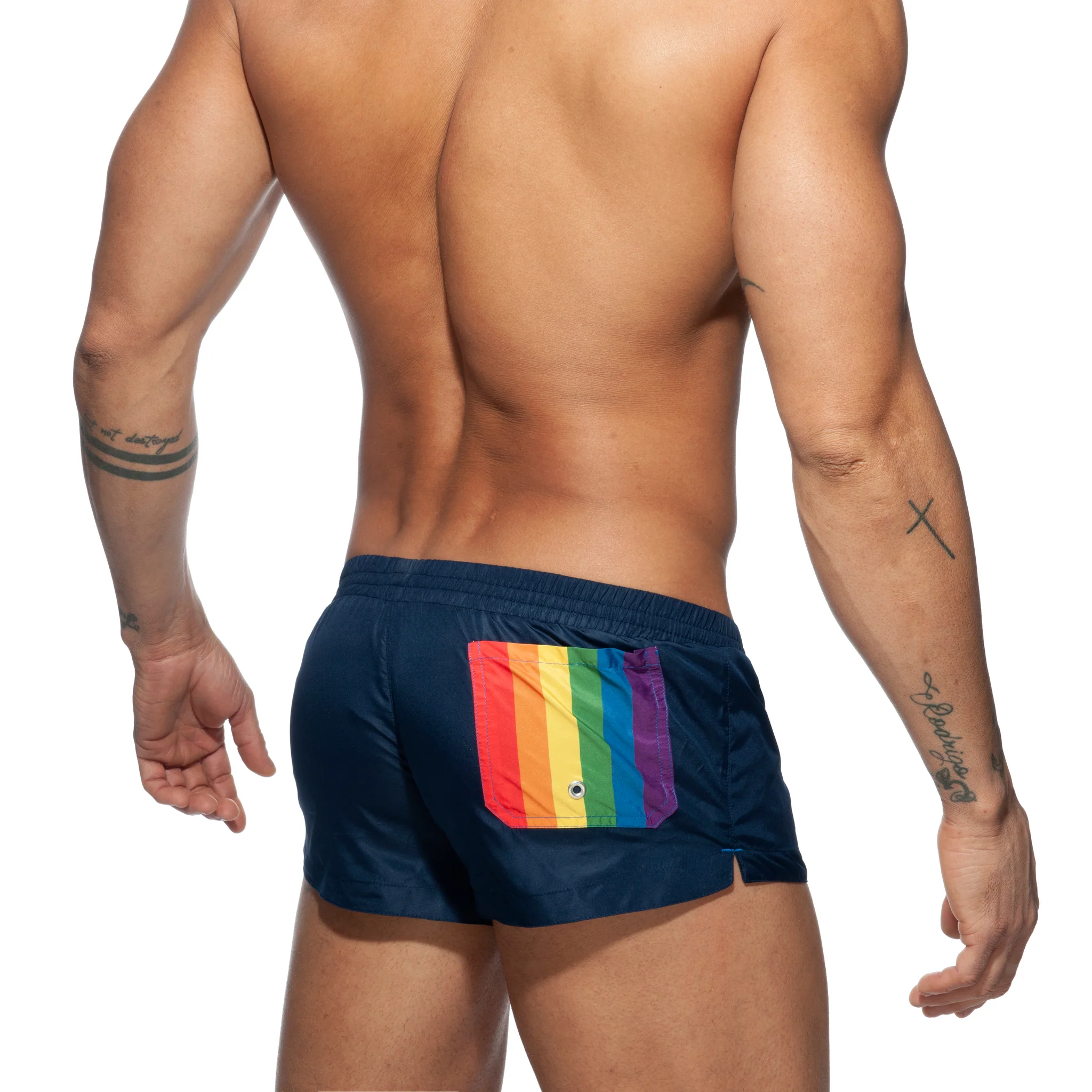 Addicted Rainbow Swim Short Navy ADS197 - Image 3