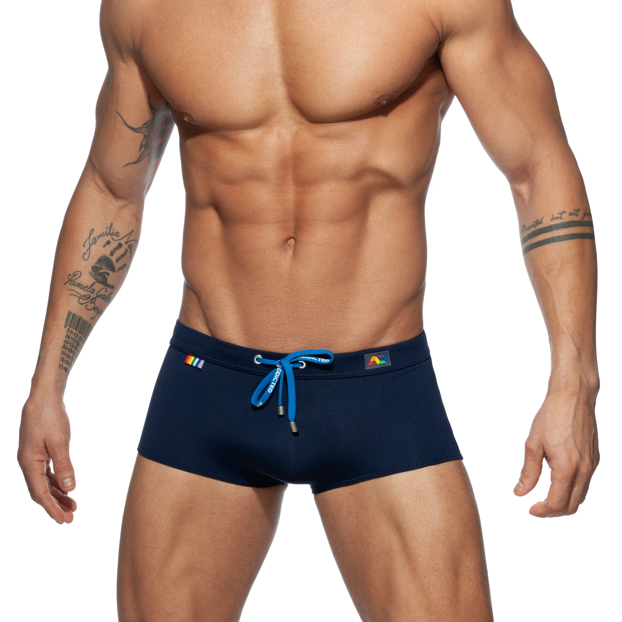 Addicted Rainbow Swim Trunk Navy ADS196 - Image 2