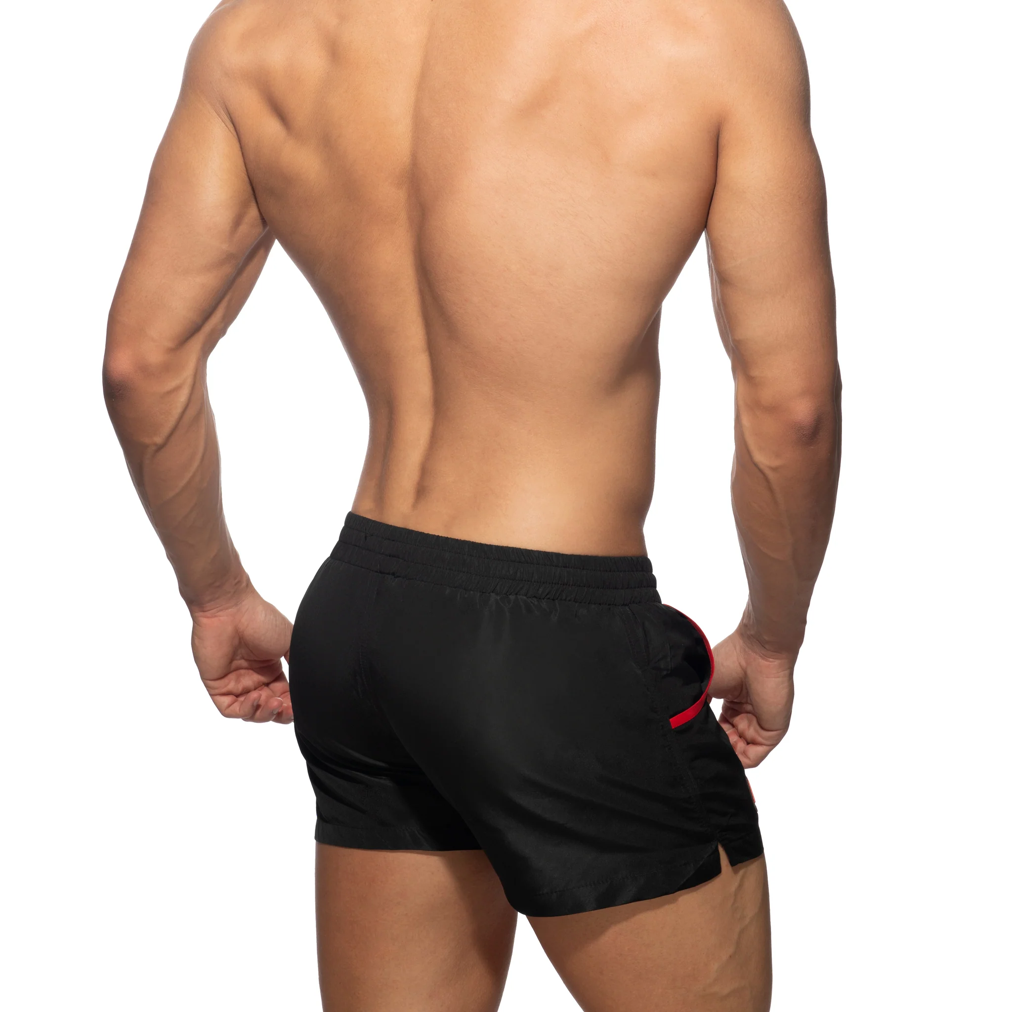 Addicted Rainbow Tape Swim Shorts Black ADS321 - Image 3