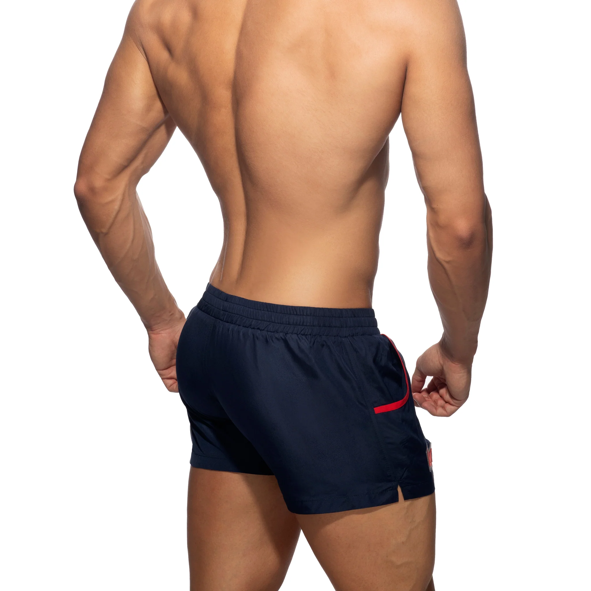 Addicted Rainbow Tape Swim Shorts Navy ADS321 - Image 3