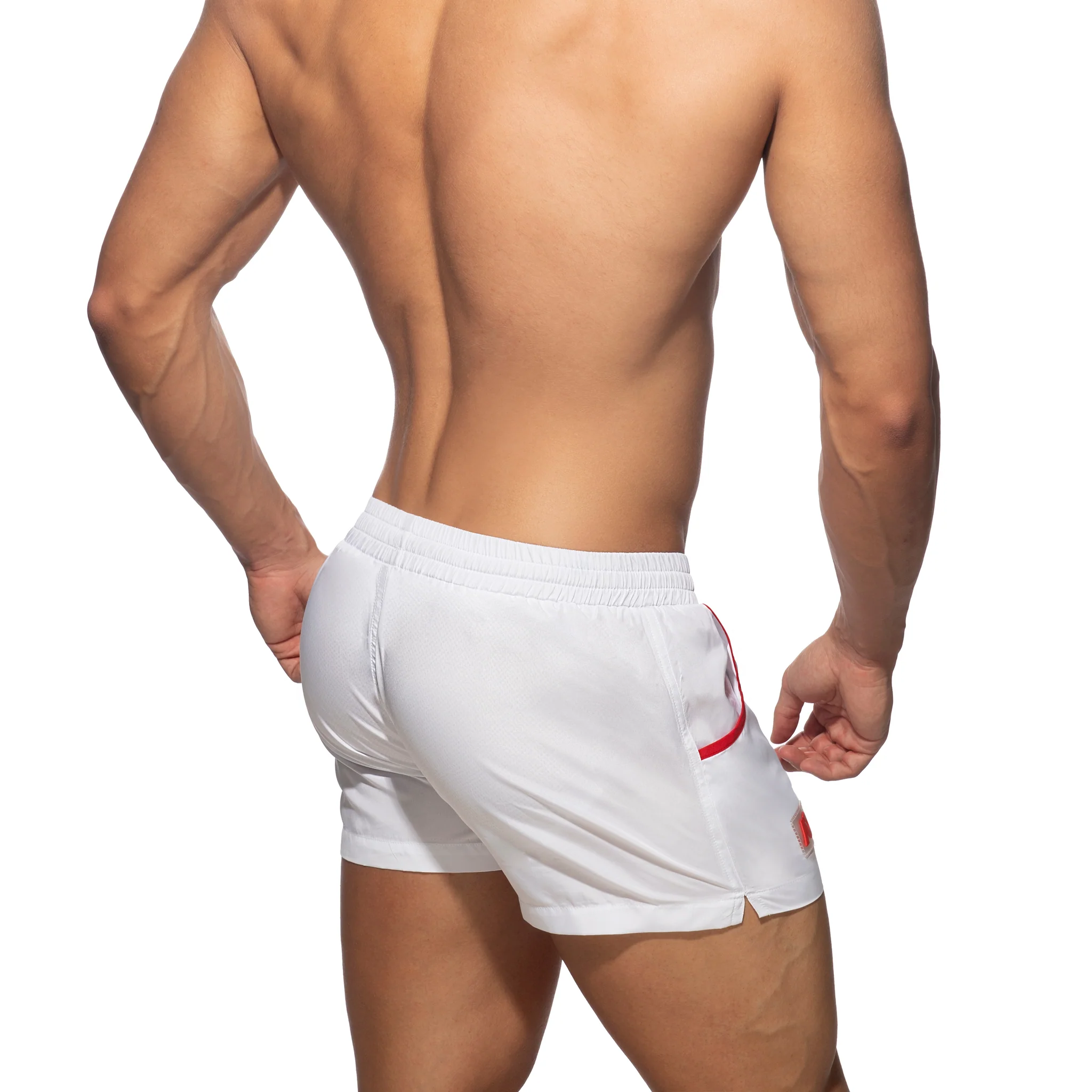Addicted Rainbow Tape Swim Shorts White ADS321 - Image 3
