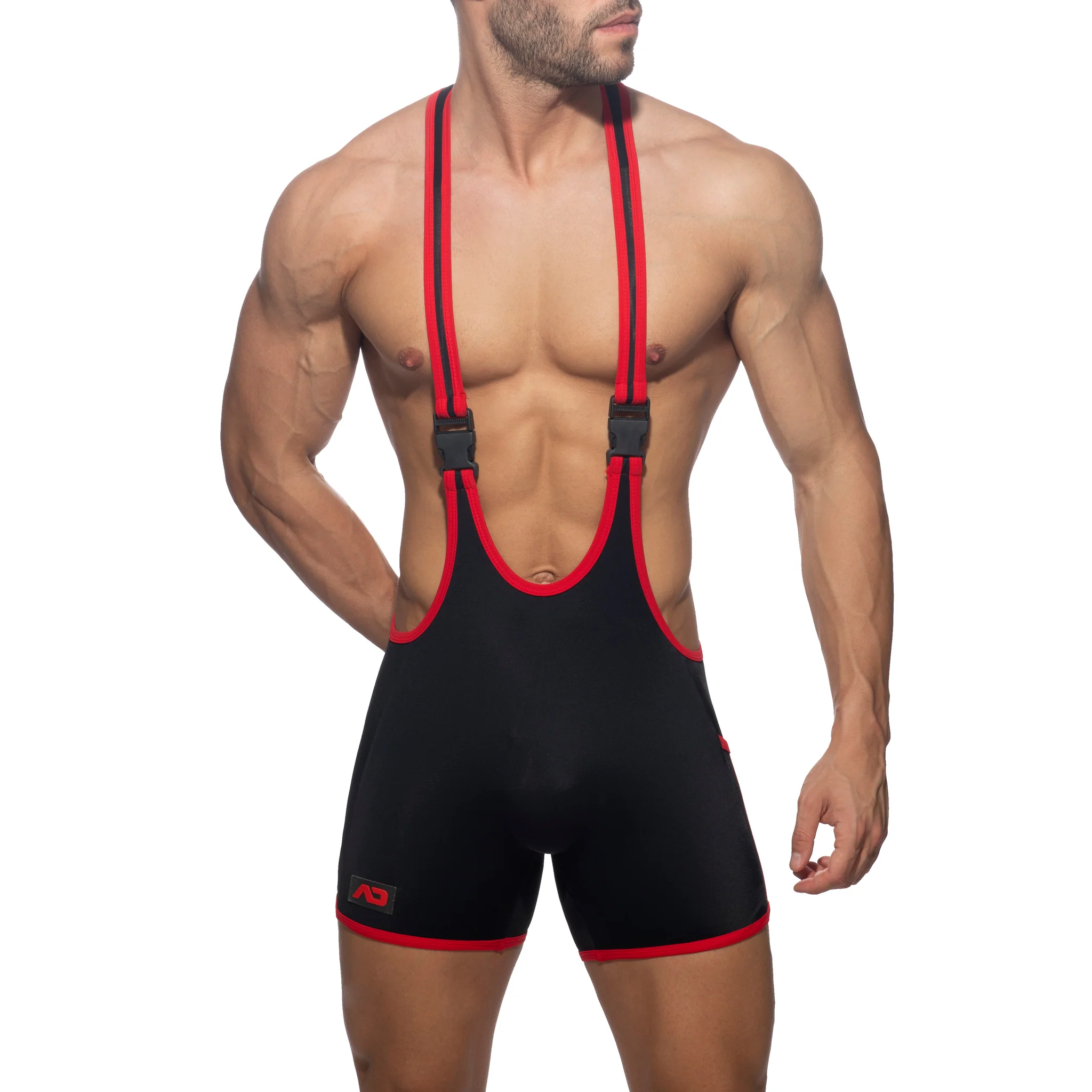 Addicted Rainbow Tape Wrestling Suit Black ADS322 - Image 2