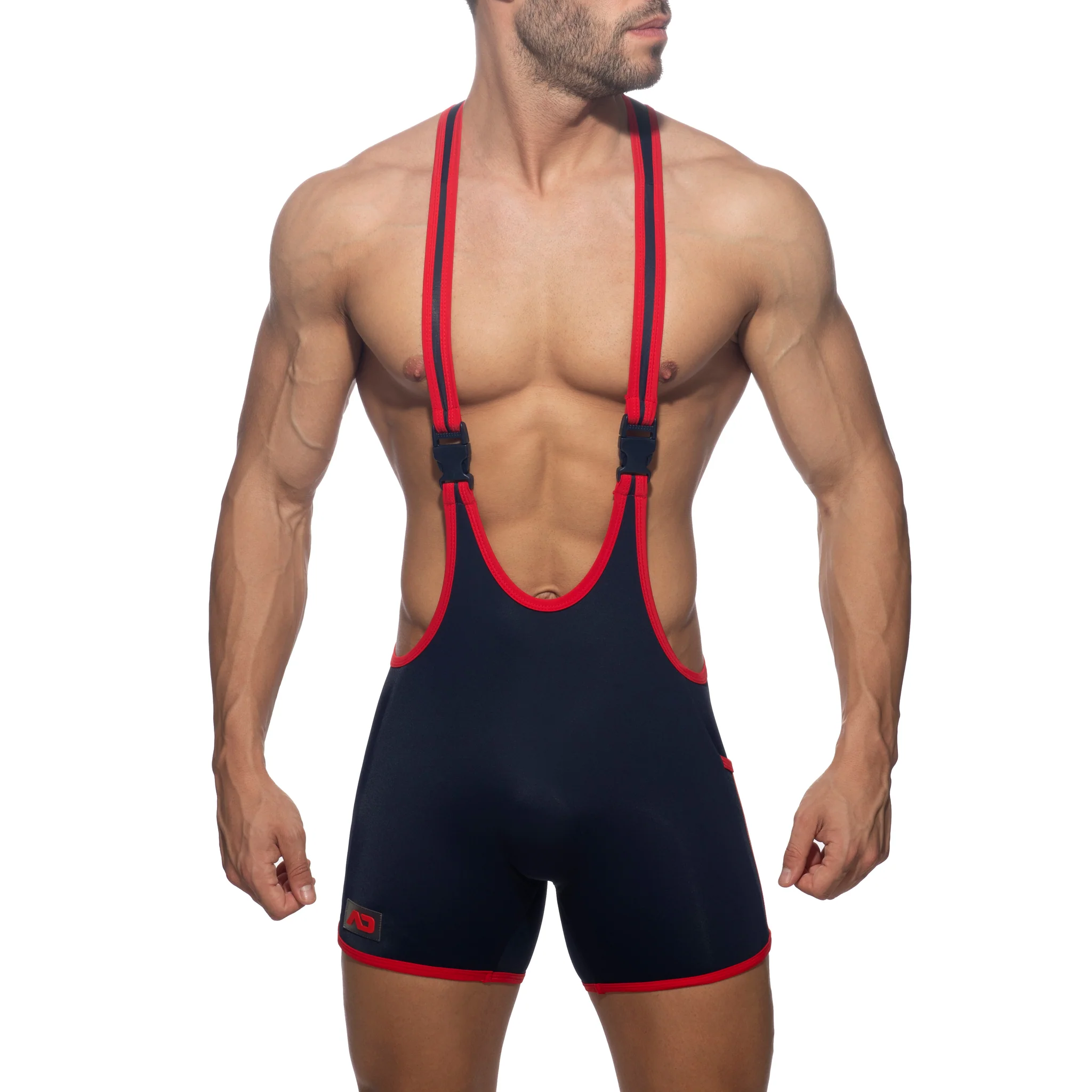 Addicted Rainbow Tape Wrestling Suit Navy ADS322 - Image 2