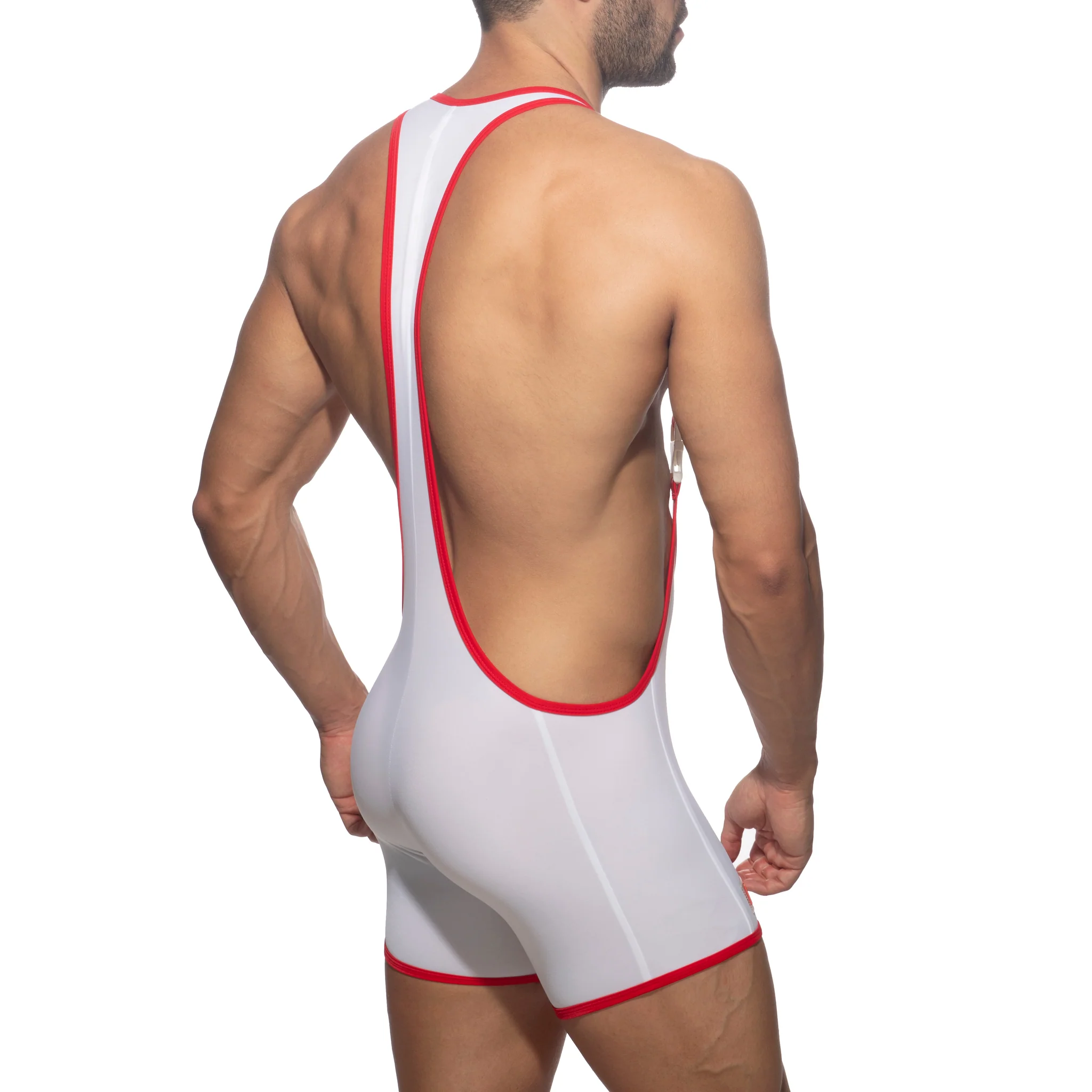Addicted Rainbow Tape Wrestling Suit White ADS322 - Image 3