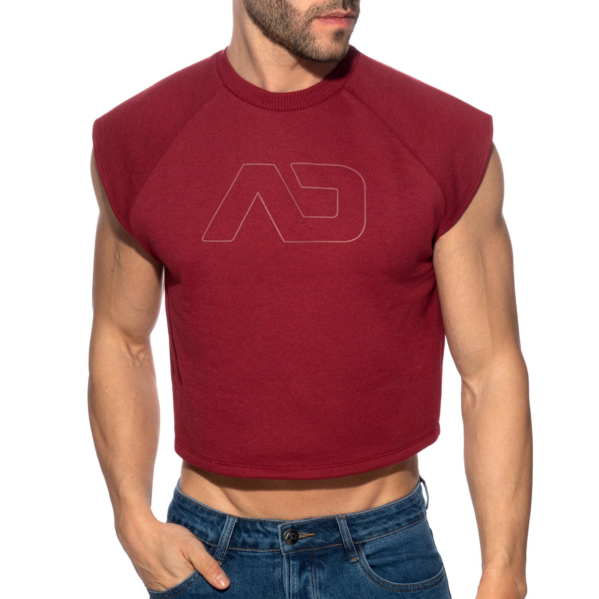 Addicted Recycled Cotton Crop Top Garnet AD1461 - Image 2