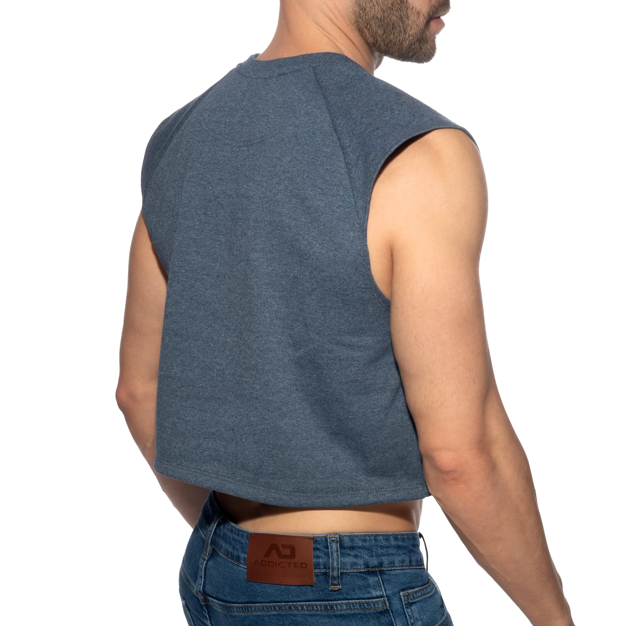 Addicted Recycled Cotton Crop Top Navy AD1461 - Image 3