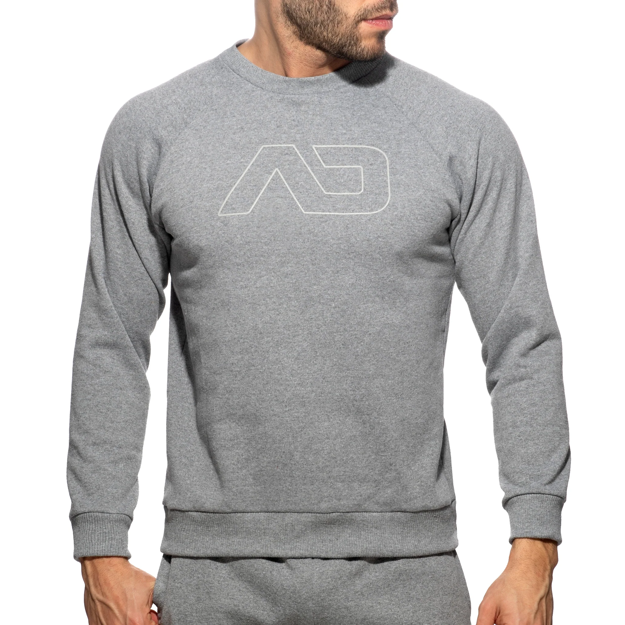 Addicted Recycled Cotton Sweatshirt Heather Grey AD1225 - Image 2